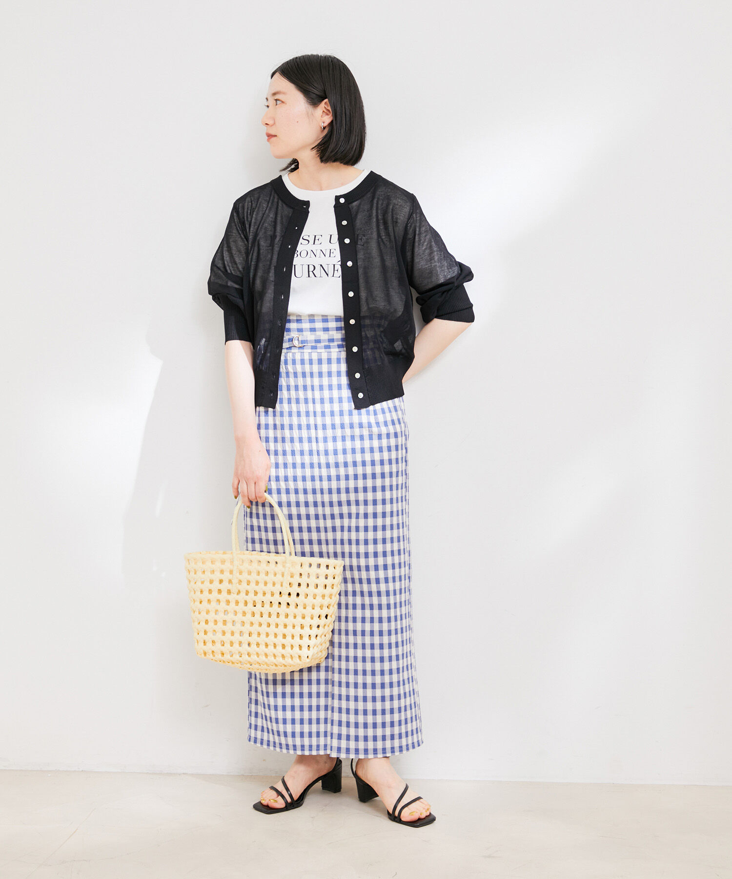 VIS「【接触冷感】【前後2WAY】シアーカーディガン」|カーディガン|