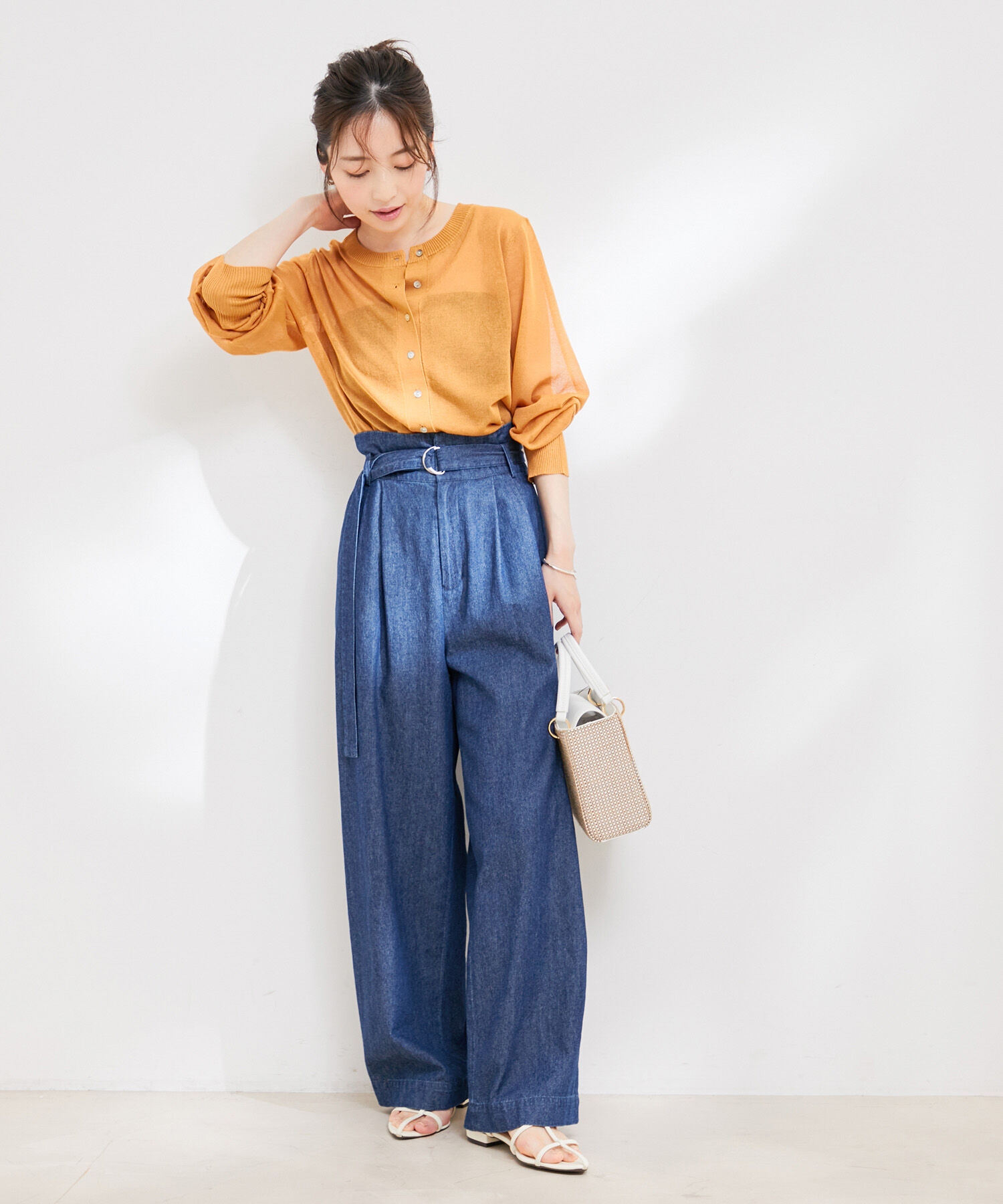 VIS「【接触冷感】【前後2WAY】シアーカーディガン」|カーディガン|