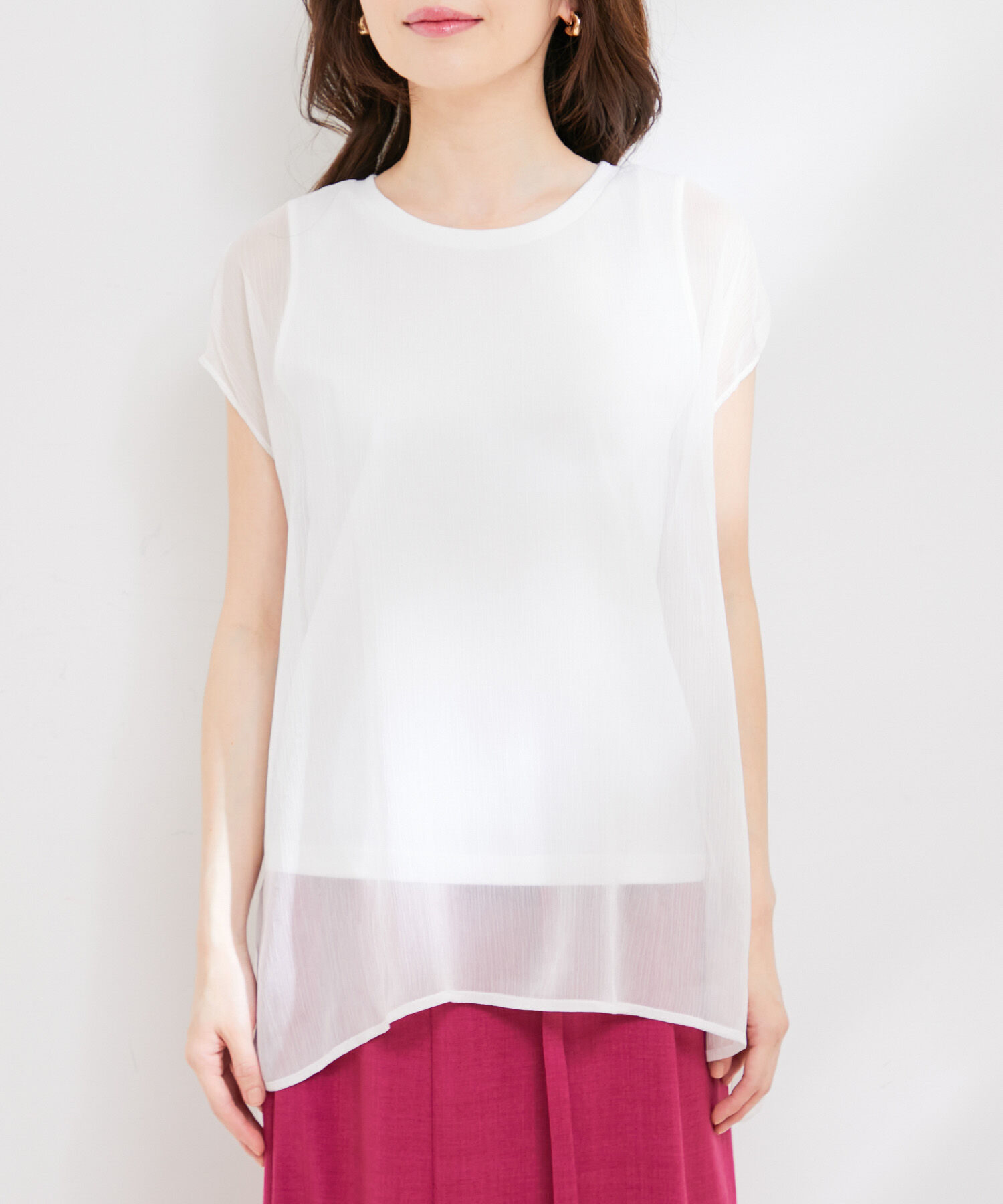 VIS「【洗える】楊柳シアードッキングプルオーバー」|Tシャツ・カットソー|