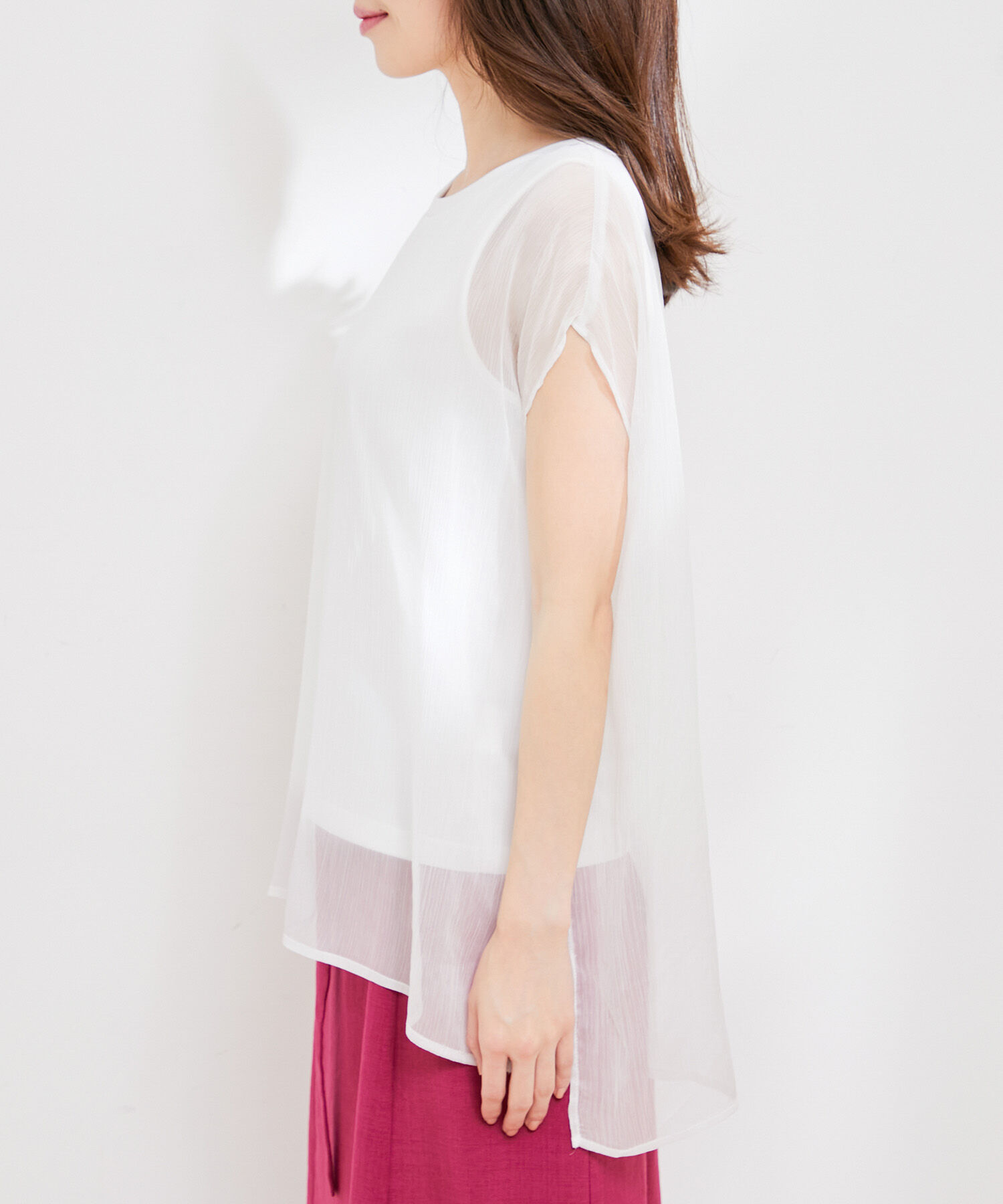 VIS「【洗える】楊柳シアードッキングプルオーバー」|Tシャツ・カットソー|