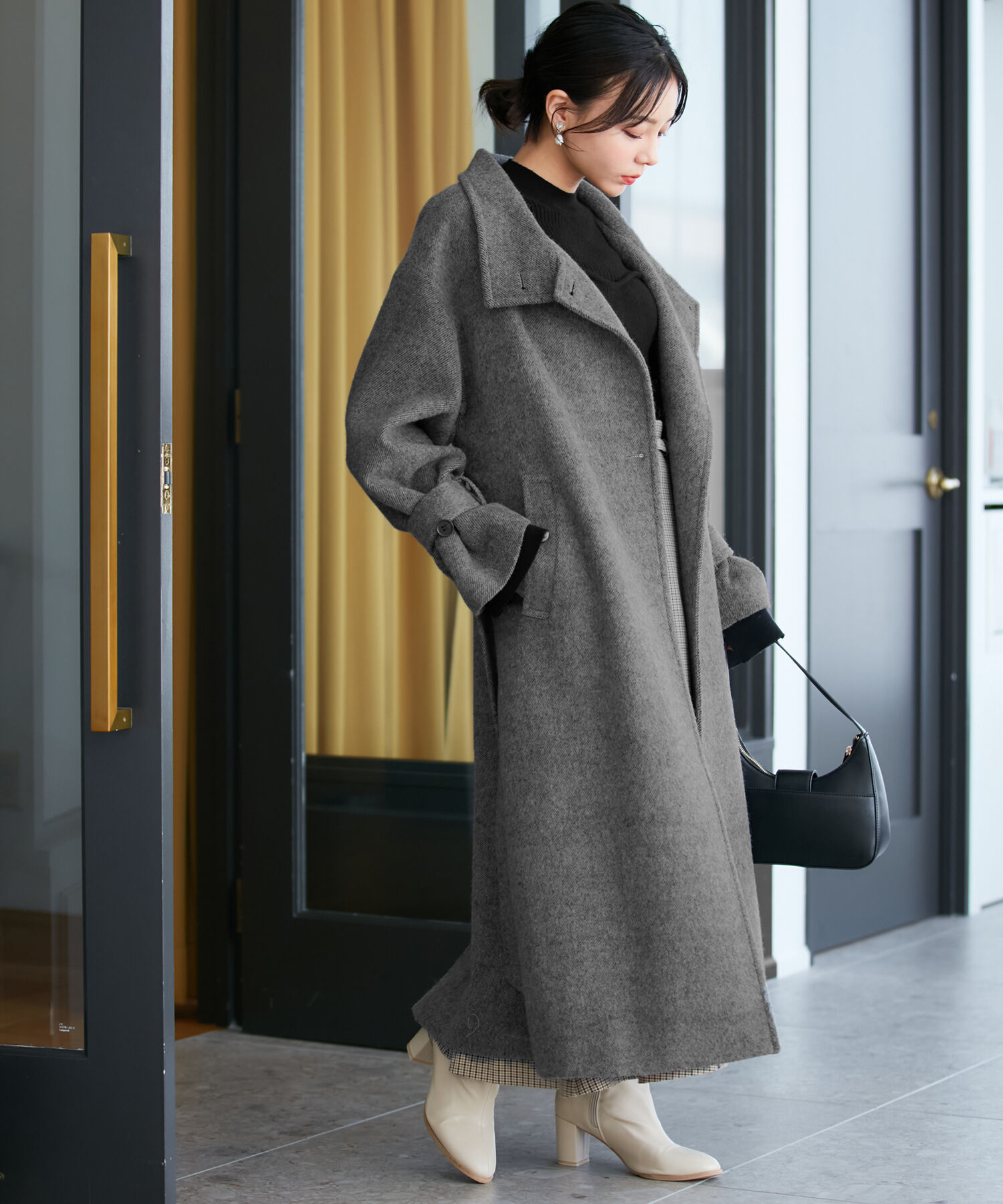 VIS「【静電気防止】2WAY毛混シャギーロングコート」|その他|