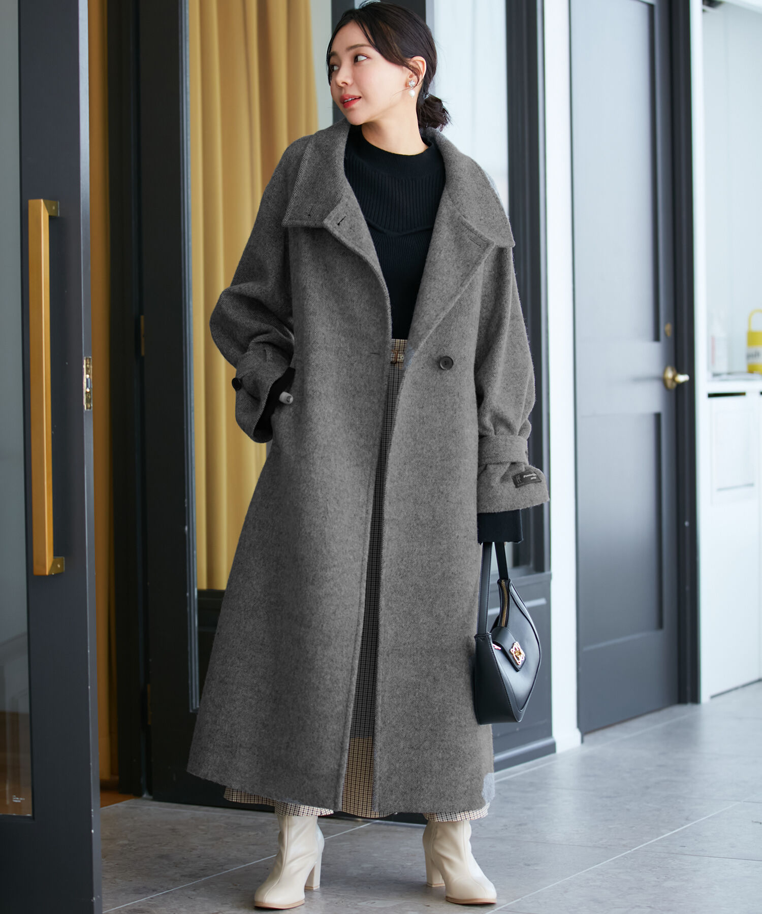 VIS「【静電気防止】2WAY毛混シャギーロングコート」|その他|