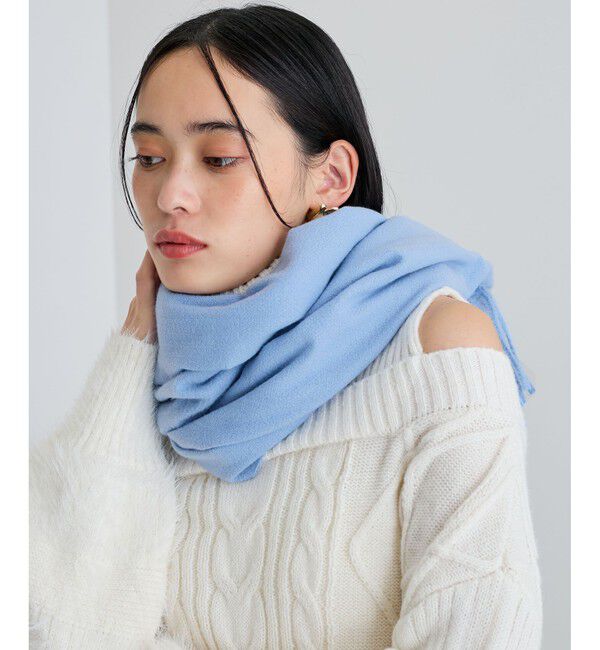 VIS「【リサイクルポリ】なめらかタッチ無地大判ストール」|ストール|