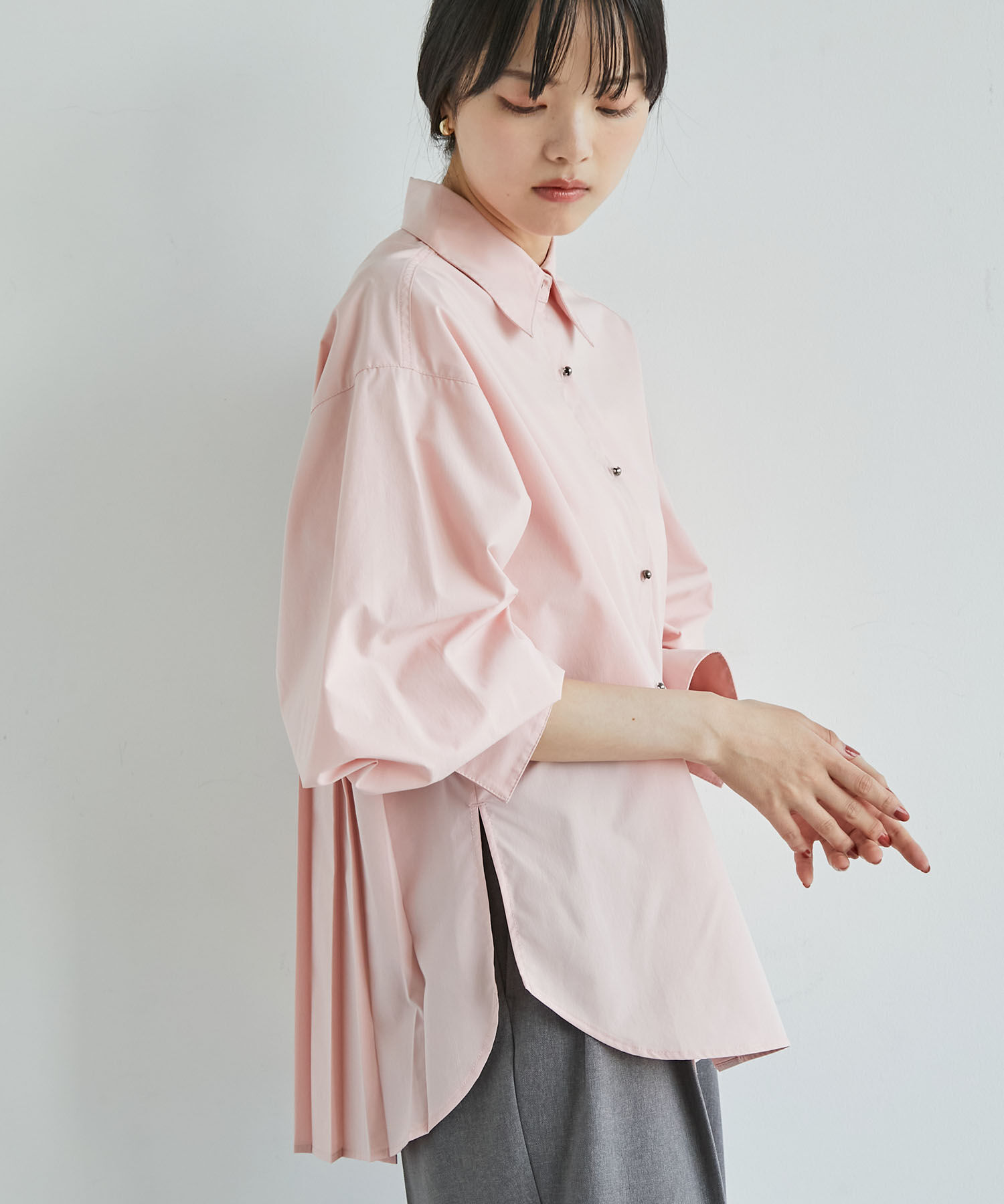 VIS「【近赤外線対策/UVケア】バックプリーツシャツ」|シャツ・ブラウス|