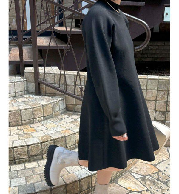 VIS「【美smart】フレアニットワンピース【着丈が選べる/洗える】」|ワンピース|