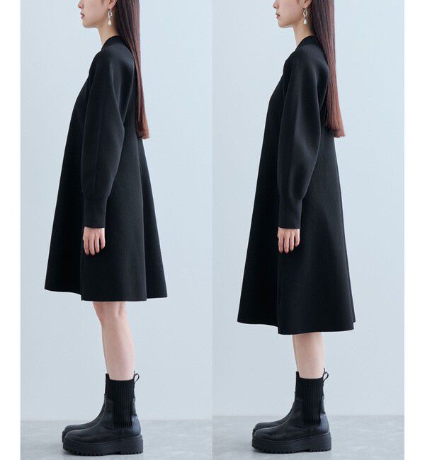 VIS「【美smart】フレアニットワンピース【着丈が選べる/洗える】」|ワンピース|