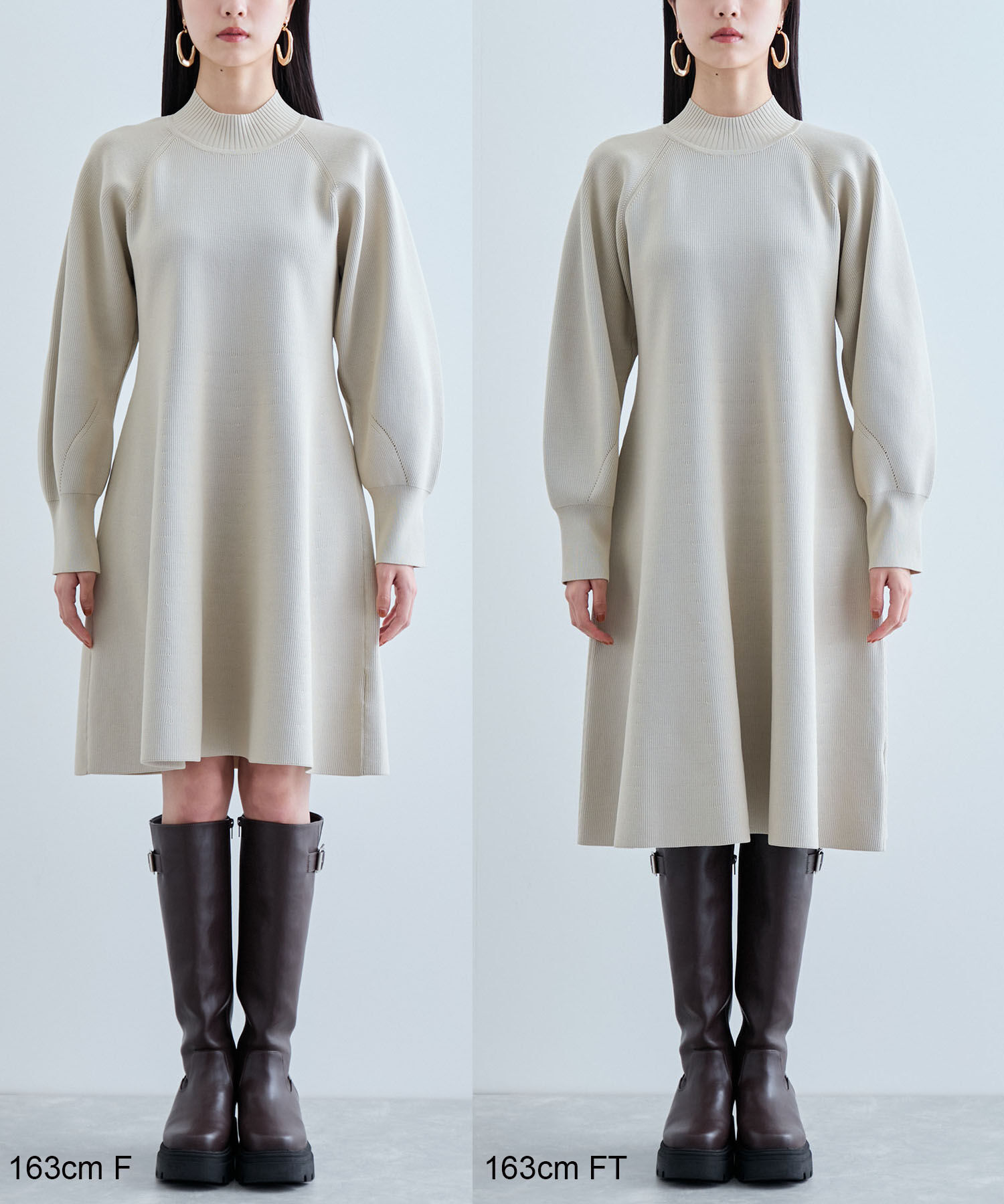 VIS「【美smart】フレアニットワンピース【着丈が選べる/洗える】」|ワンピース|