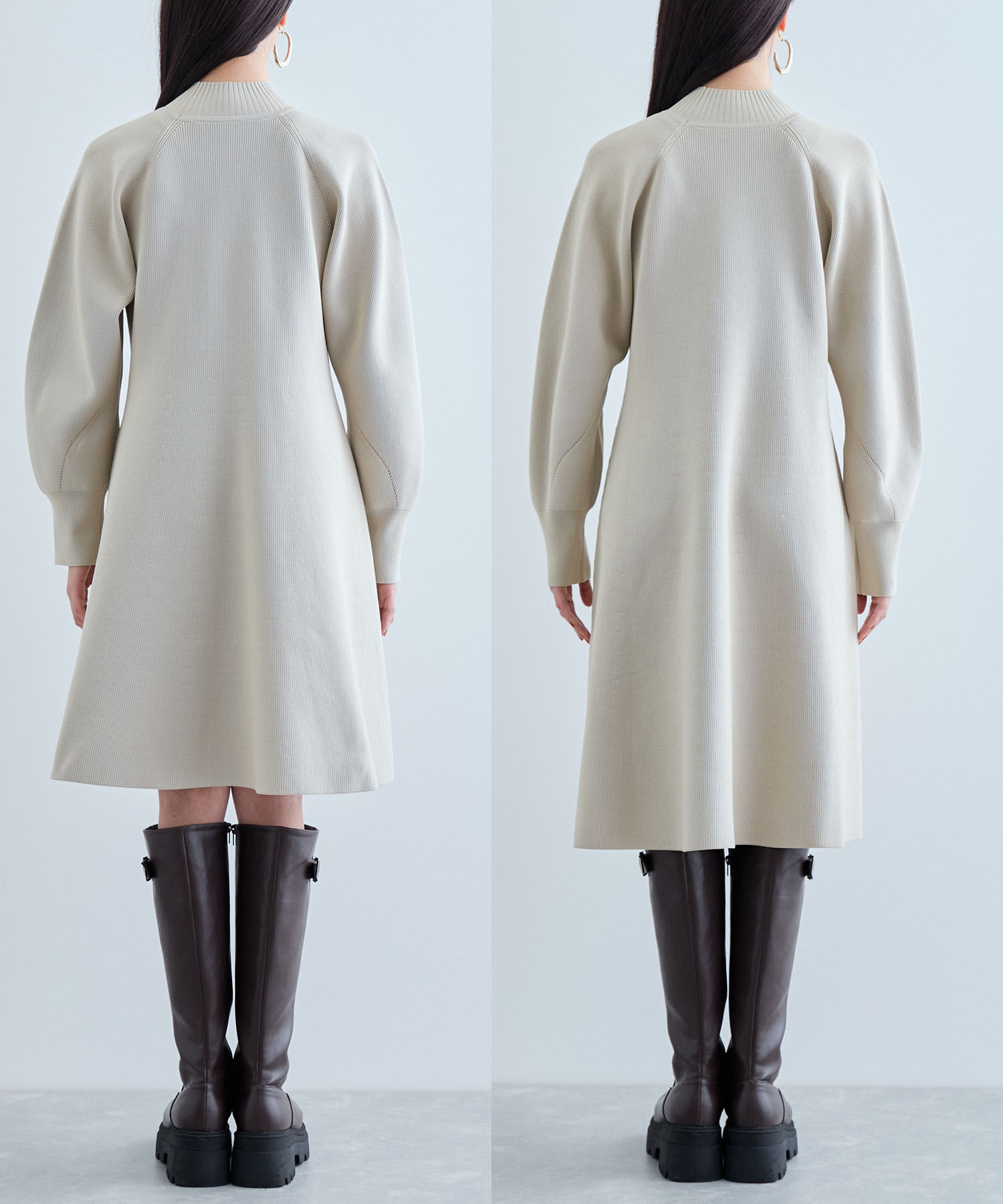 VIS「【美smart】フレアニットワンピース【着丈が選べる/洗える】」|ワンピース|