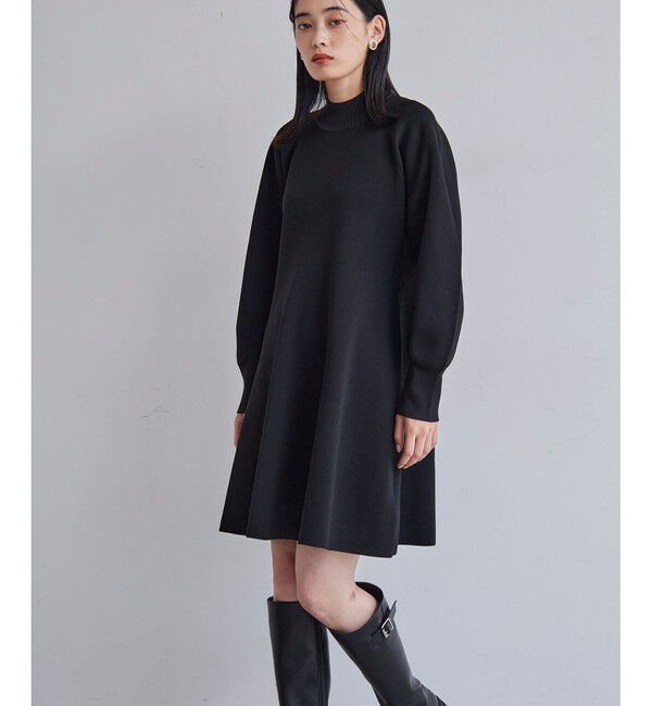 VIS「【美smart】フレアニットワンピース【着丈が選べる/洗える】」|ワンピース|