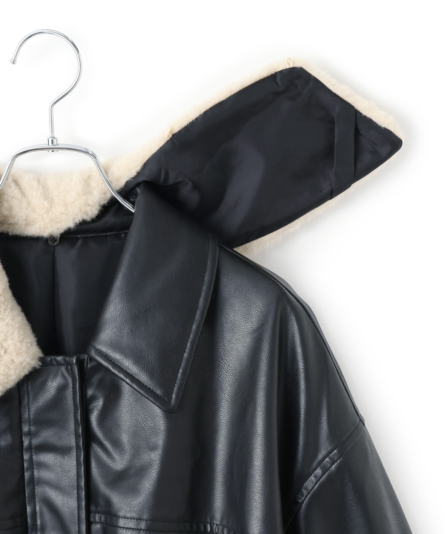 VIS「【エコファー取外し可能】合皮中綿ブルゾン」|ブルゾン・スタジャン|