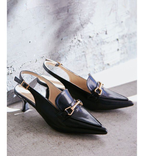 VIS「スリングバックビットパンプス」|パンプス|ブラック(01)