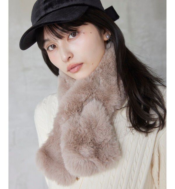 VIS「フェイクファーティペット」|マフラー|ベージュ系(29)