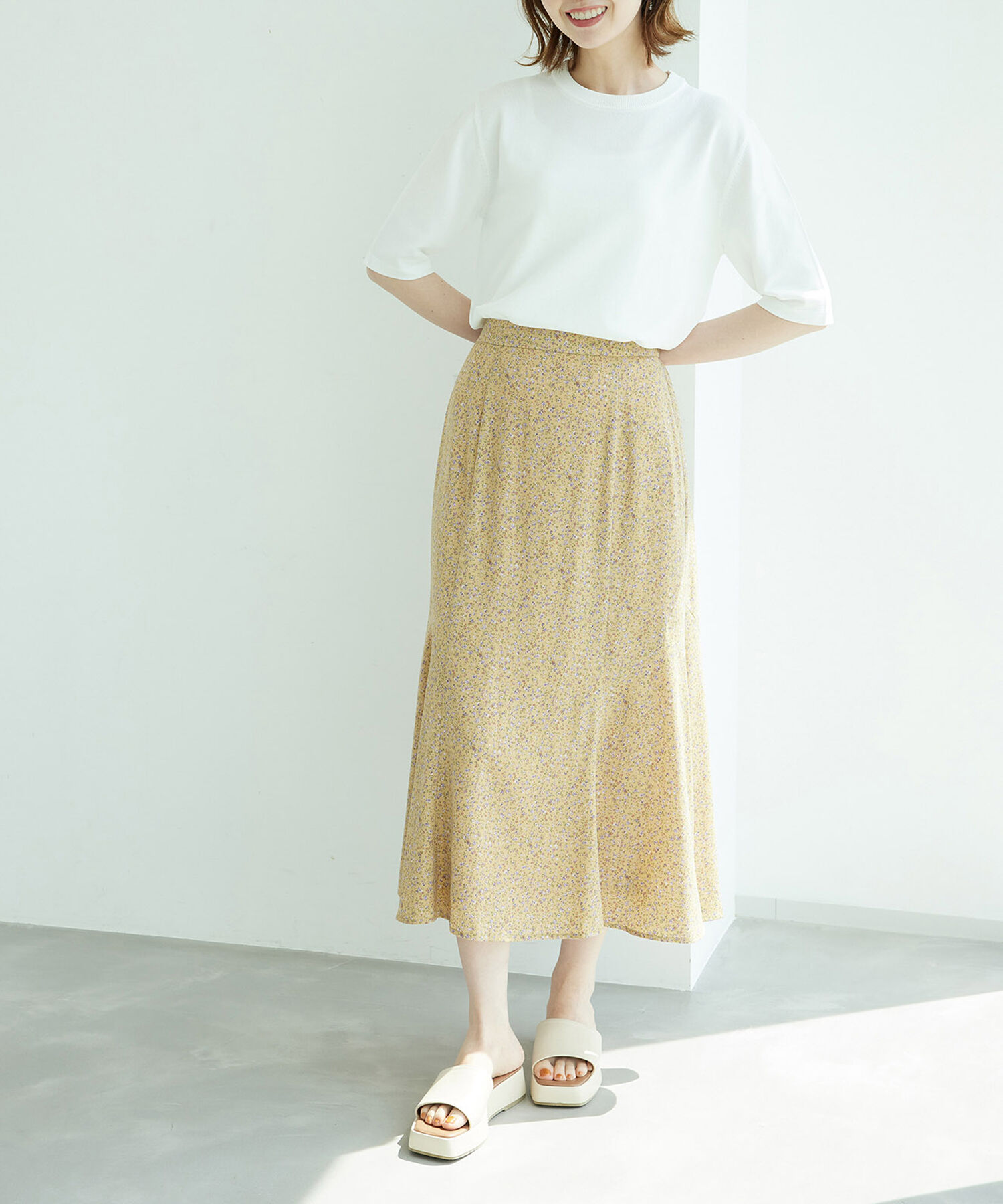 Rope&rsquo;Picnic「天竺編みハーフスリーブトップス」|ニット・セーター|