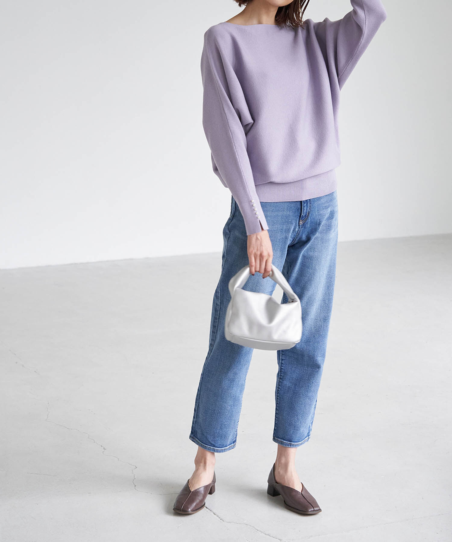 ROPE PICNIC PASSAGE「スクエアトゥセンターシーム甲深バブーシュ」|パンプス|