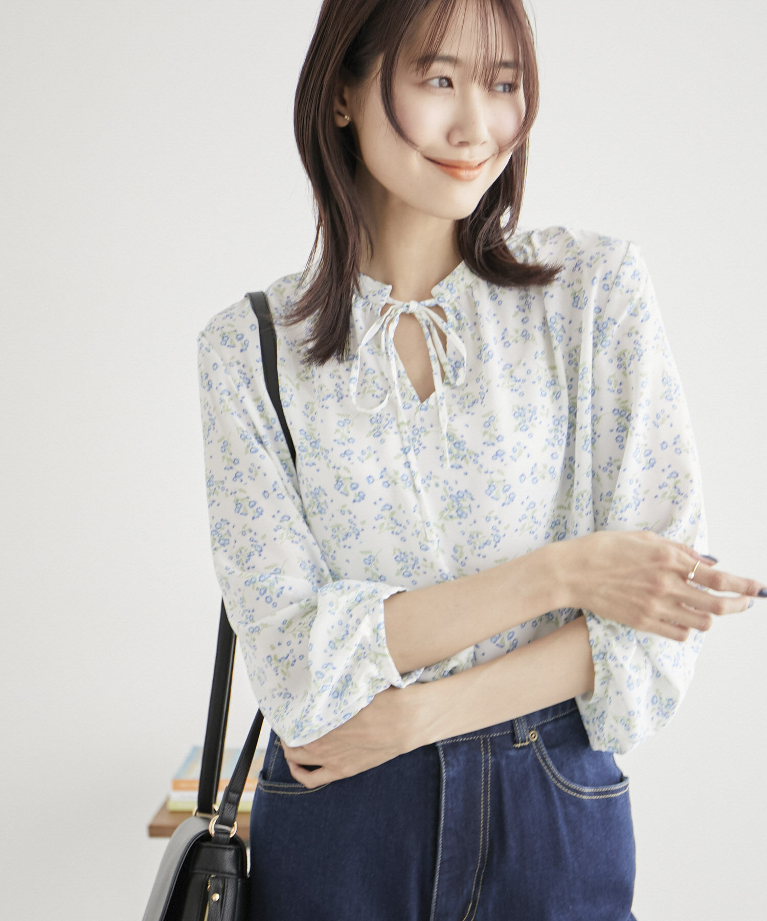 Rope&rsquo;Picnic「2WAY/スタンドブラウス」|シャツ・ブラウス|サックス(48)