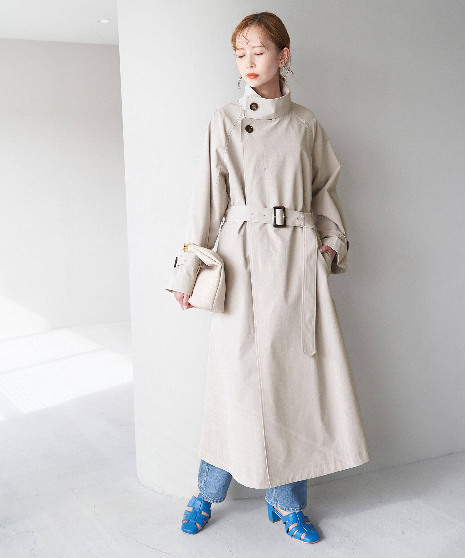 Rope&rsquo;Picnic「【WEB限定サイズ:38T】花粉ガード/スタンドカラーコート」|トレンチコート|