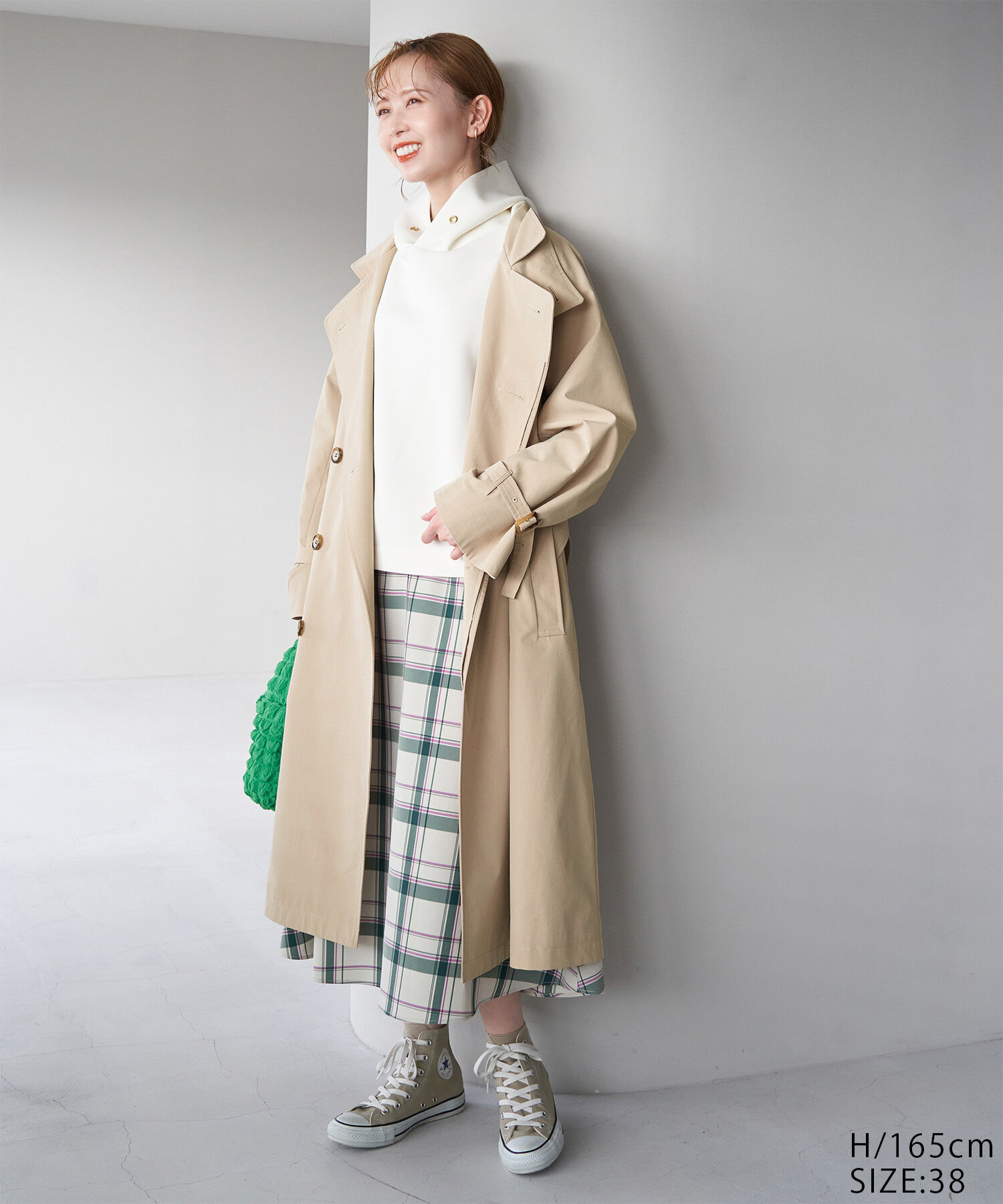 Rope&rsquo;Picnic「【WEB限定サイズ:38T】花粉ガード/スタンドカラーコート」|トレンチコート|