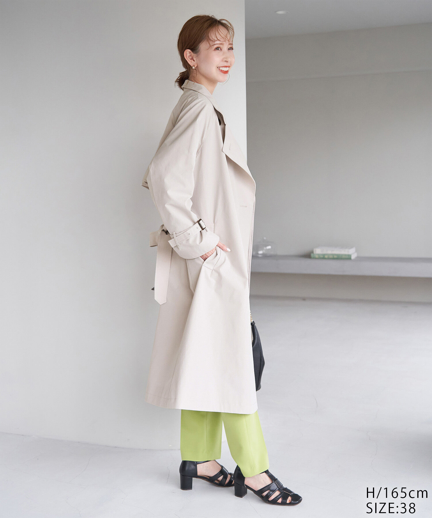 Rope&rsquo;Picnic「【WEB限定サイズ:38T】花粉ガード/スタンドカラーコート」|トレンチコート|