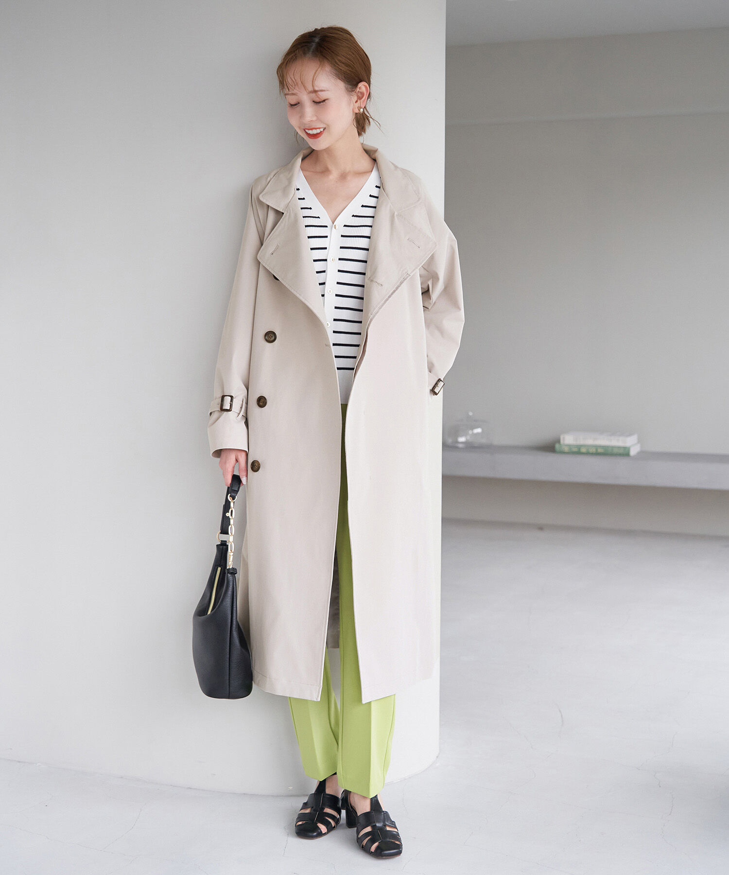 Rope&rsquo;Picnic「【WEB限定サイズ:38T】花粉ガード/スタンドカラーコート」|トレンチコート|