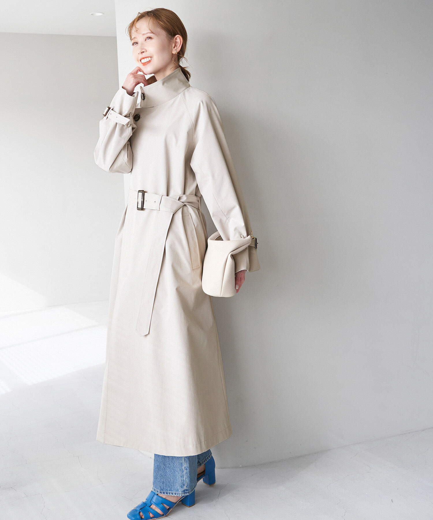 Rope&rsquo;Picnic「【WEB限定サイズ:38T】花粉ガード/スタンドカラーコート」|トレンチコート|