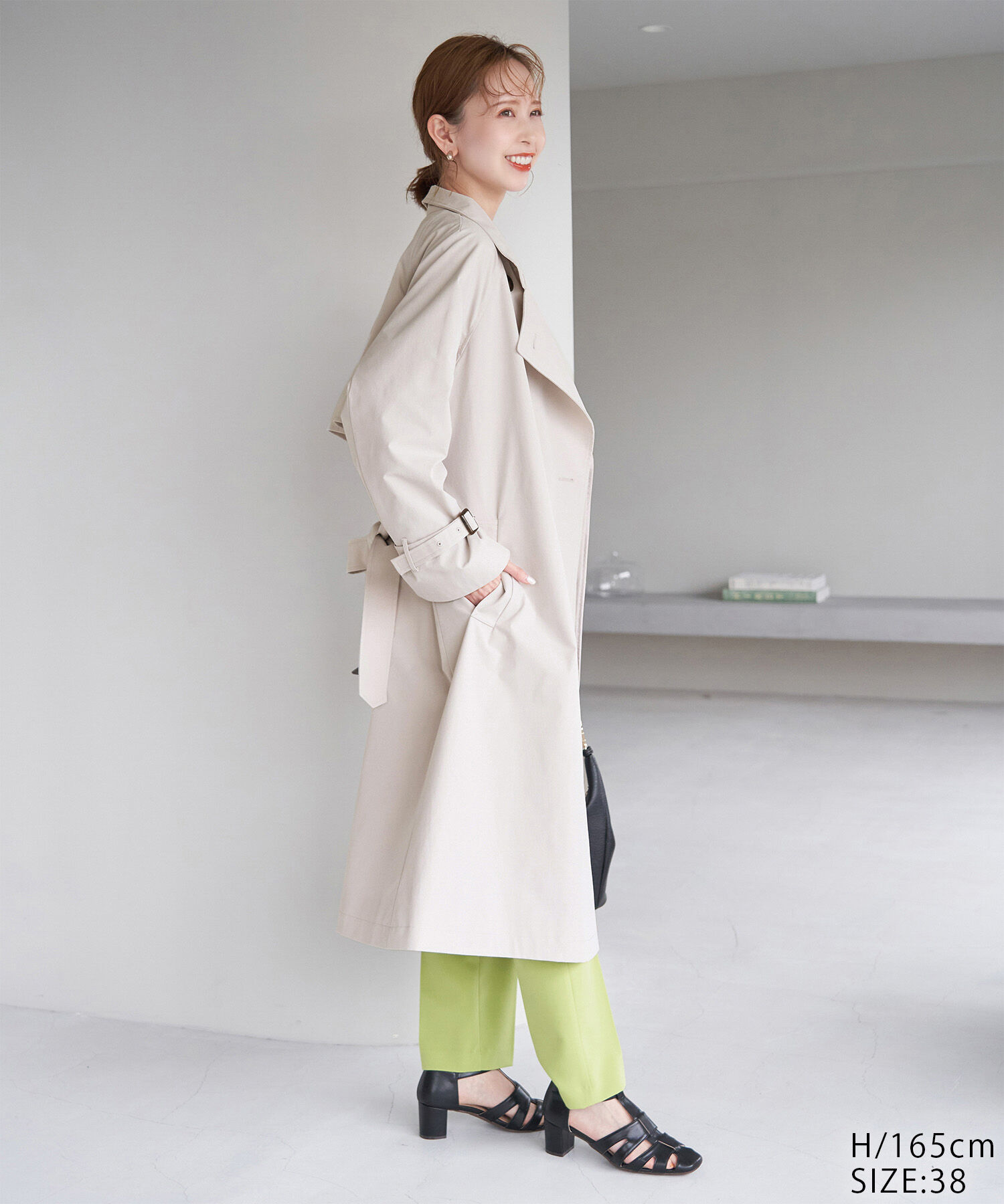 Rope&rsquo;Picnic「【WEB限定サイズ:38T】花粉ガード/スタンドカラーコート」|トレンチコート|