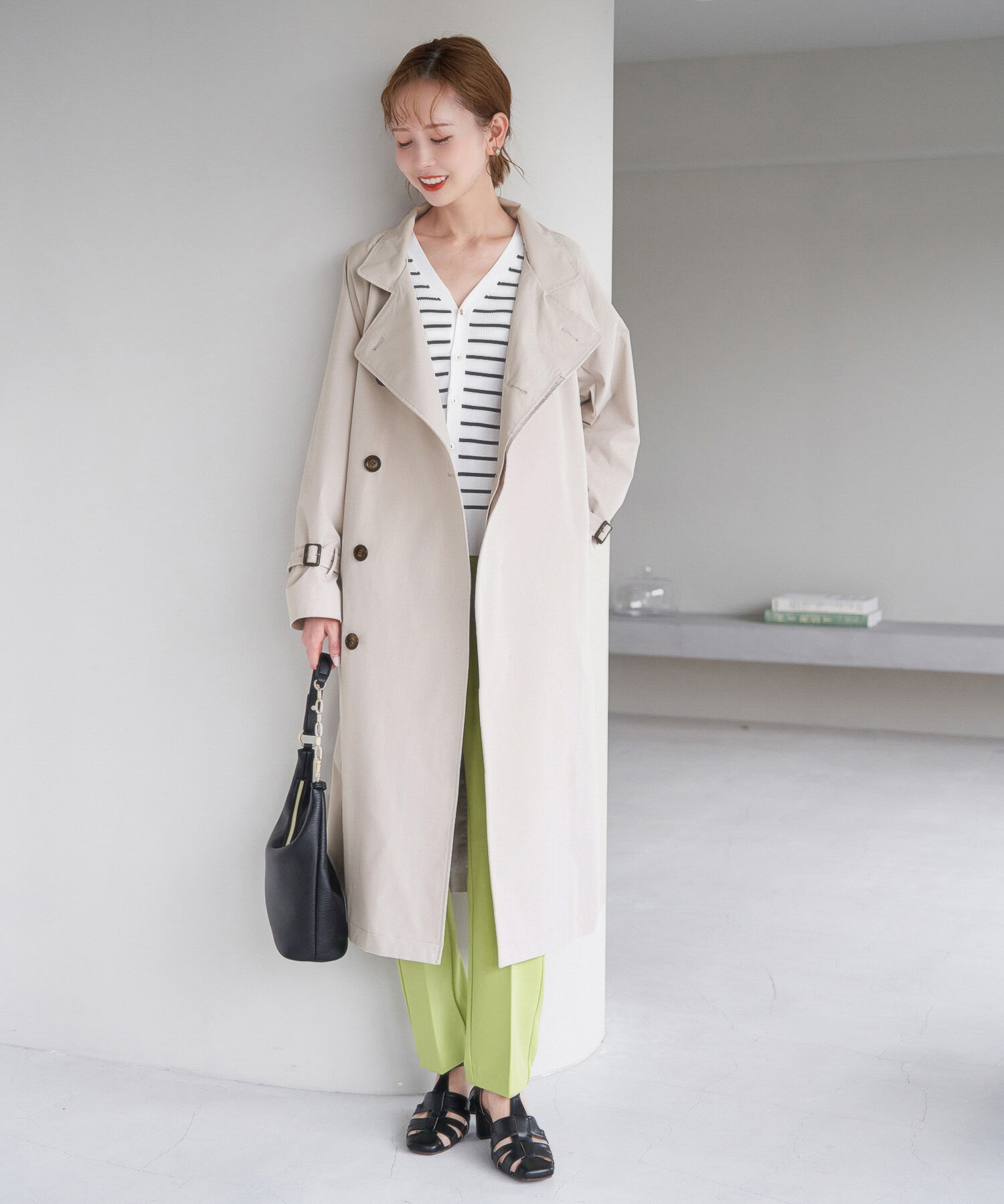 Rope&rsquo;Picnic「【WEB限定サイズ:38T】花粉ガード/スタンドカラーコート」|トレンチコート|