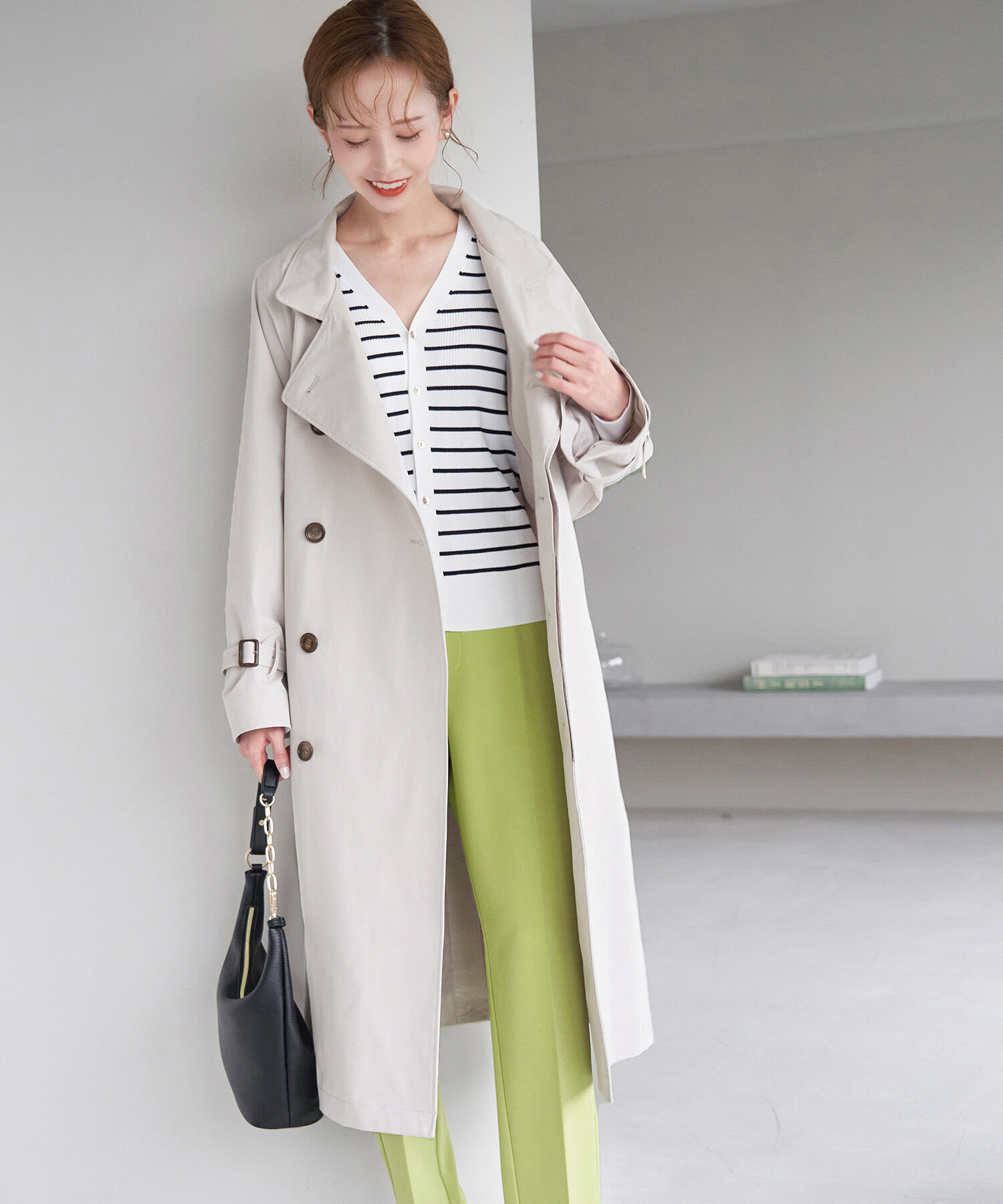 Rope&rsquo;Picnic「【WEB限定サイズ:38T】花粉ガード/スタンドカラーコート」|トレンチコート|