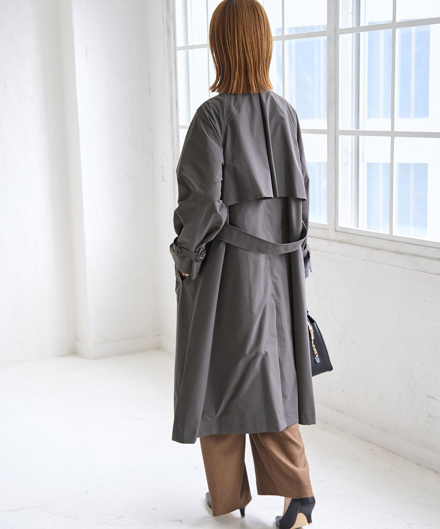 Rope&rsquo;Picnic「【WEB限定サイズ:38T】花粉ガード/スタンドカラーコート」|トレンチコート|