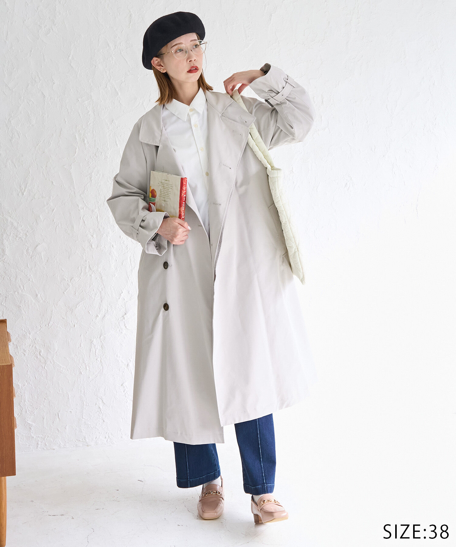 Rope&rsquo;Picnic「【WEB限定サイズ:38T】花粉ガード/スタンドカラーコート」|トレンチコート|