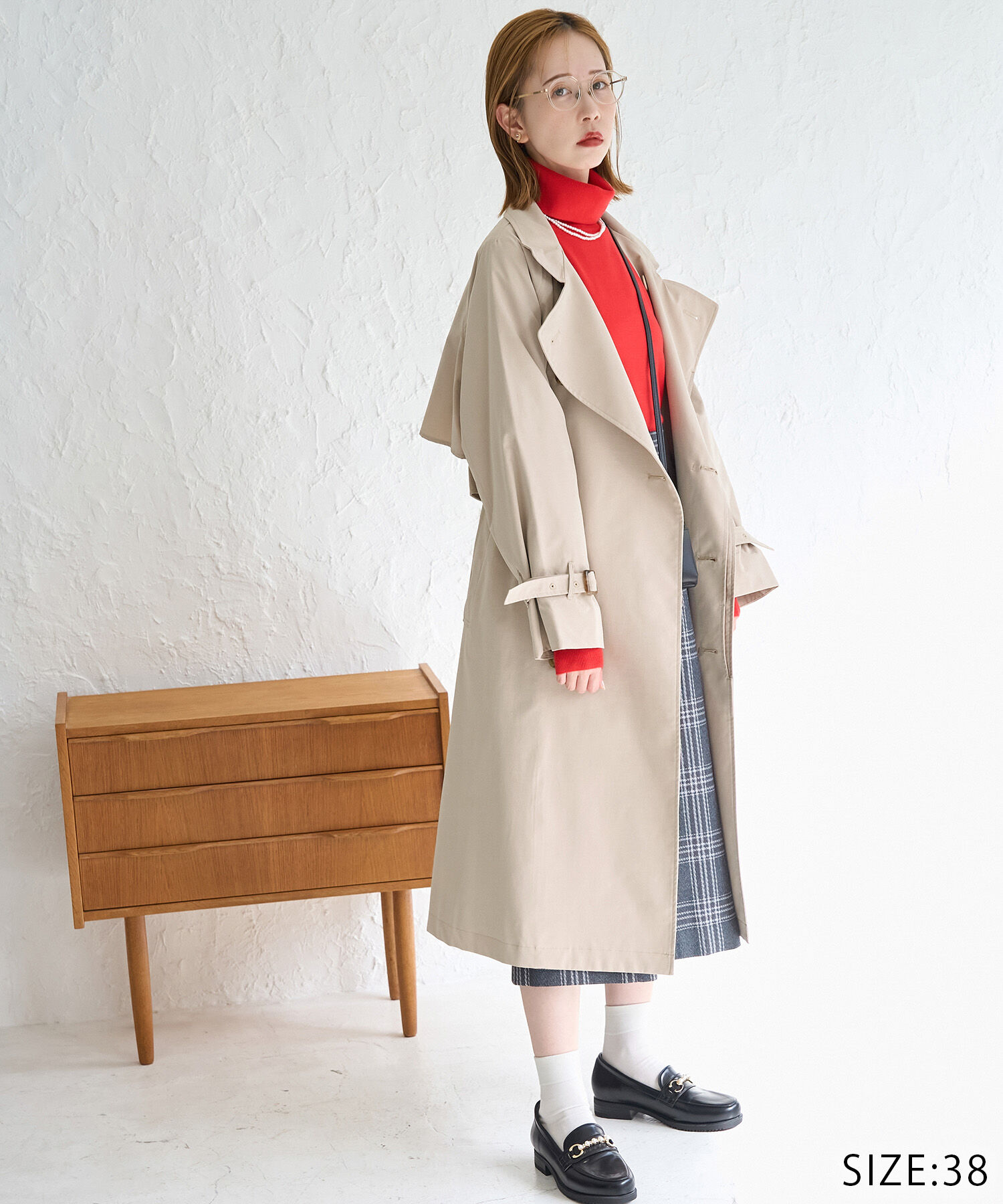 Rope&rsquo;Picnic「【WEB限定サイズ:38T】花粉ガード/スタンドカラーコート」|トレンチコート|