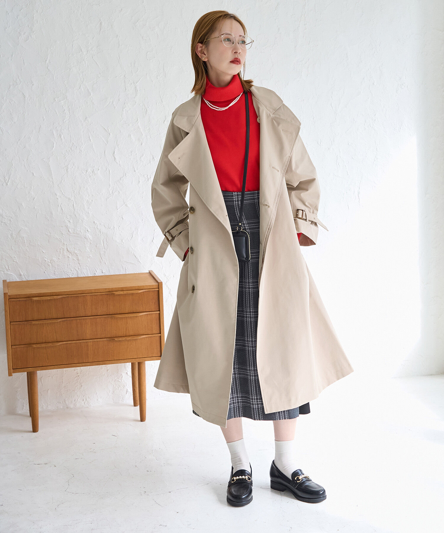 Rope&rsquo;Picnic「【WEB限定サイズ:38T】花粉ガード/スタンドカラーコート」|トレンチコート|