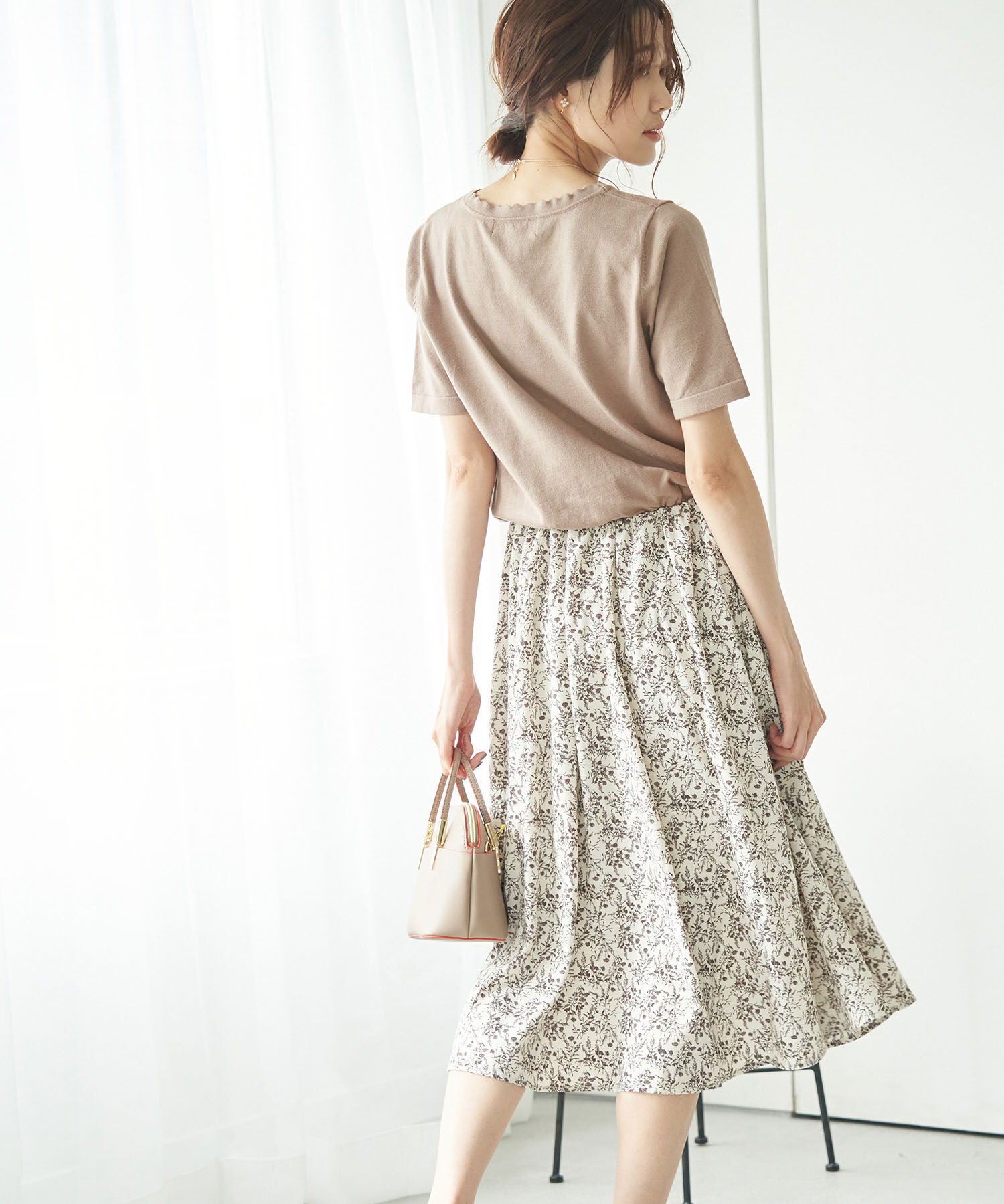 Rope&rsquo;Picnic「【WEB限定】着丈が選べる/アソート柄ドッキングワンピース」|ワンピース|