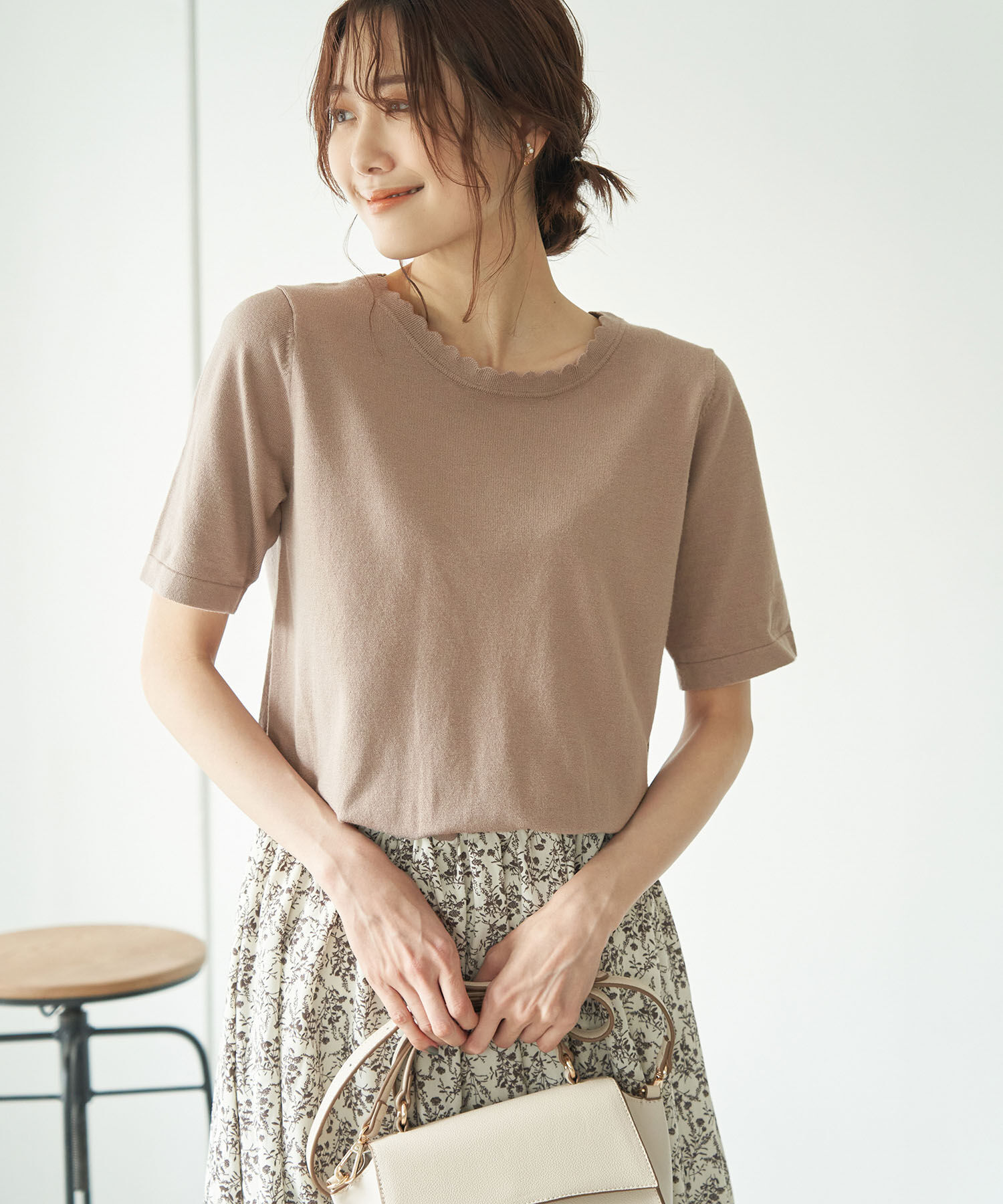 Rope&rsquo;Picnic「【WEB限定】着丈が選べる/アソート柄ドッキングワンピース」|ワンピース|