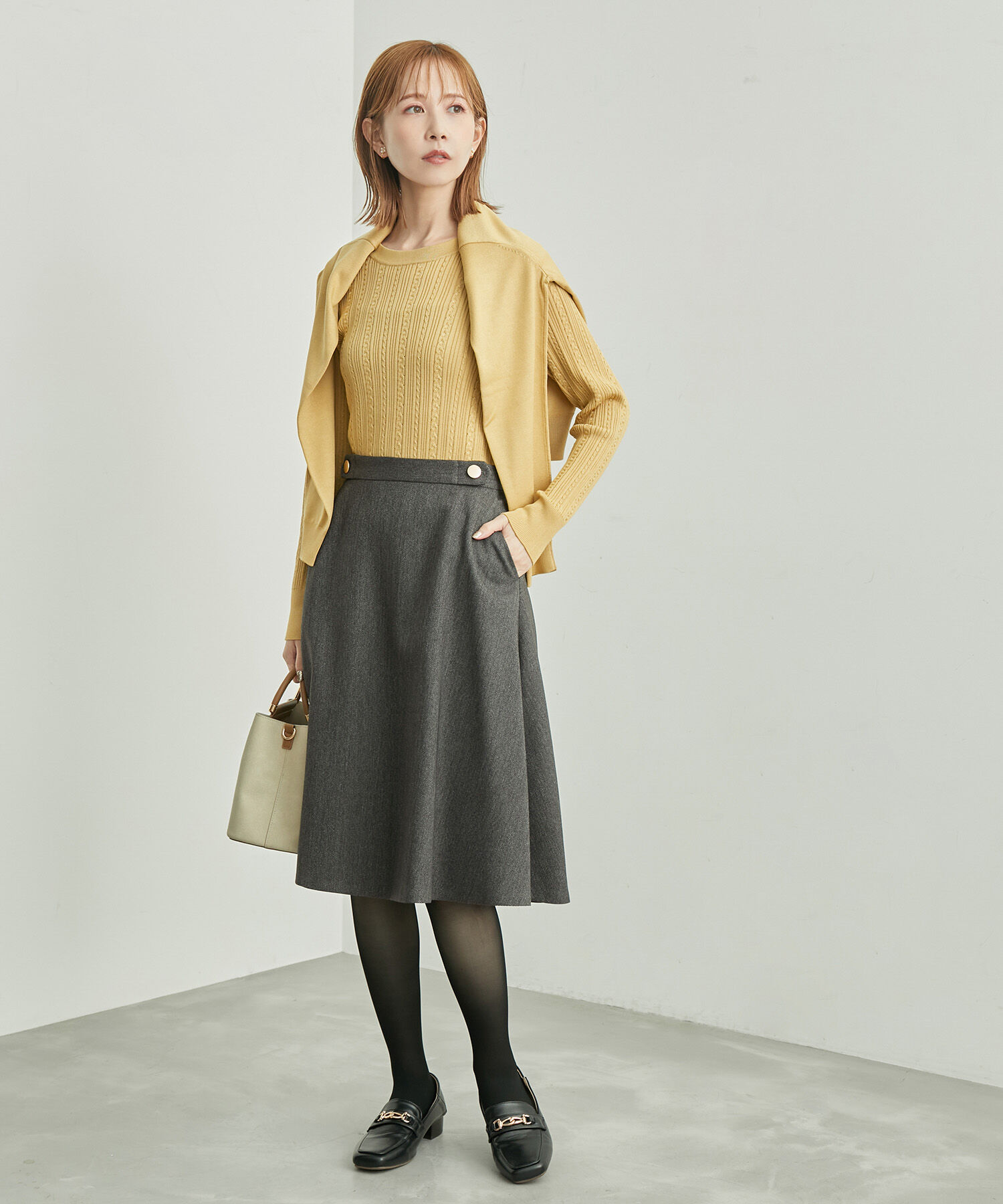 Rope&rsquo;Picnic「セットアップ対応/スリートーンツイードスカート」|スカート|
