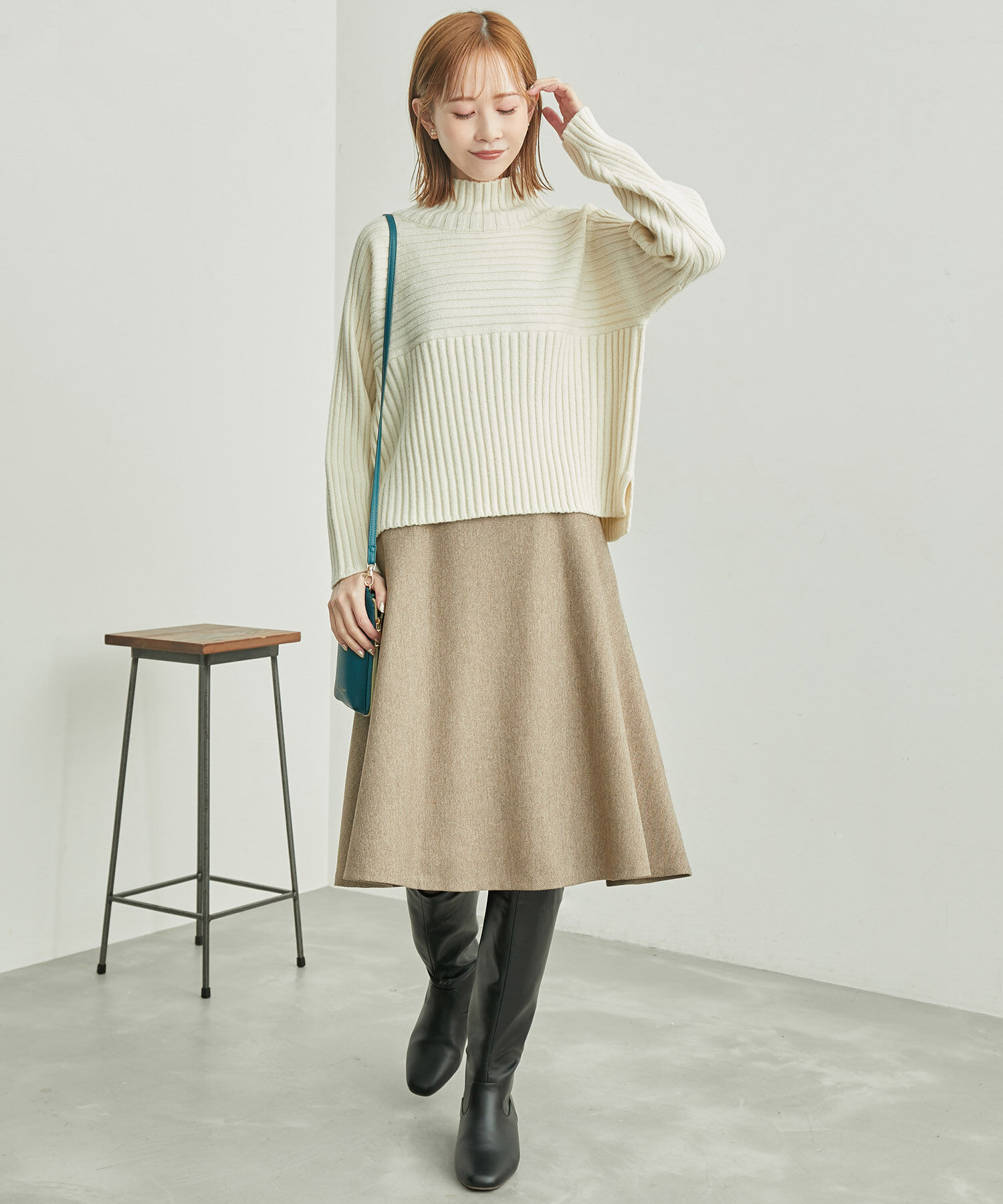 Rope&rsquo;Picnic「セットアップ対応/スリートーンツイードスカート」|スカート|