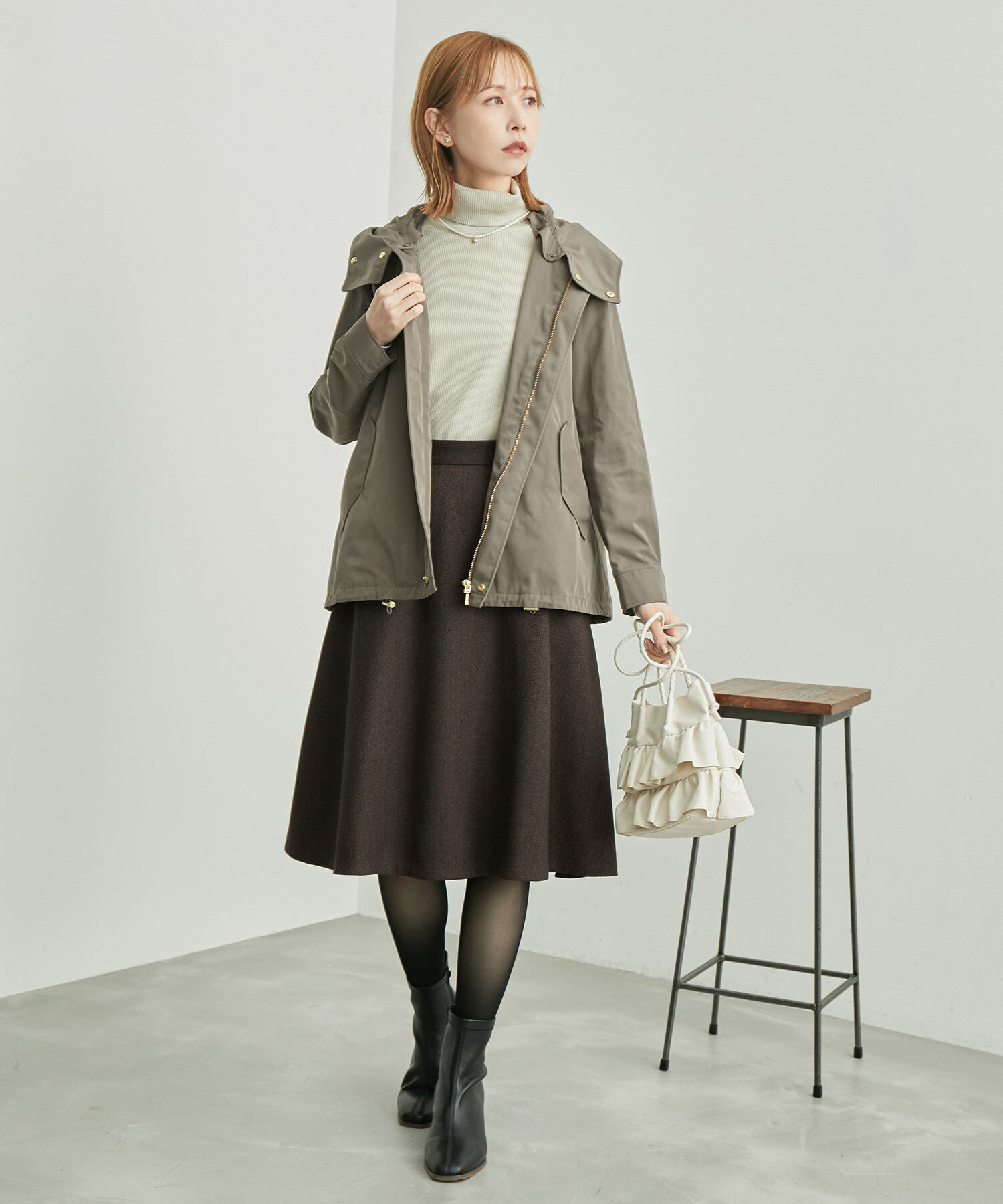 Rope&rsquo;Picnic「セットアップ対応/スリートーンツイードスカート」|スカート|