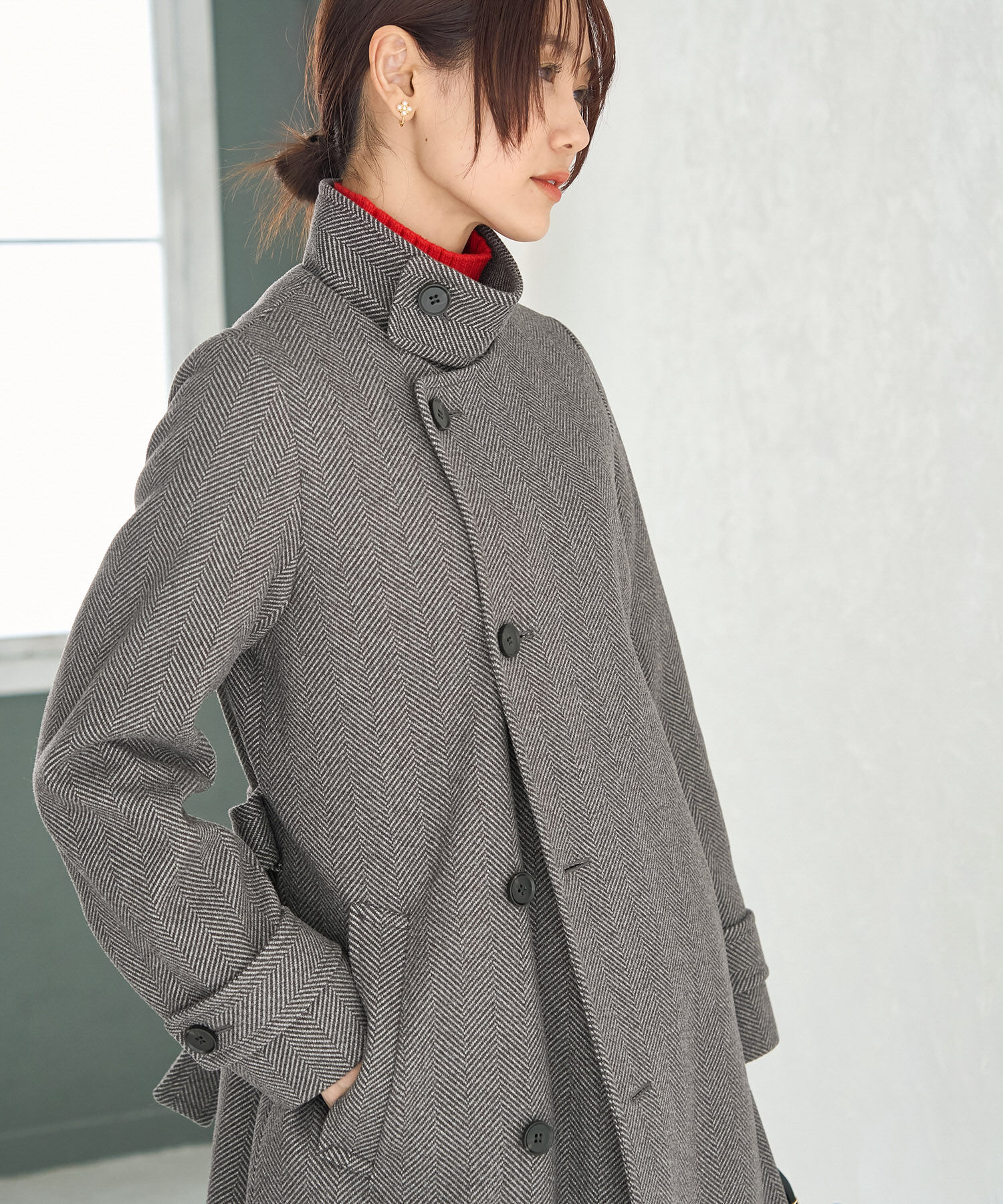 Rope&rsquo;Picnic「2WAY/ジャージメルトンスタンドカラーコート」|その他|