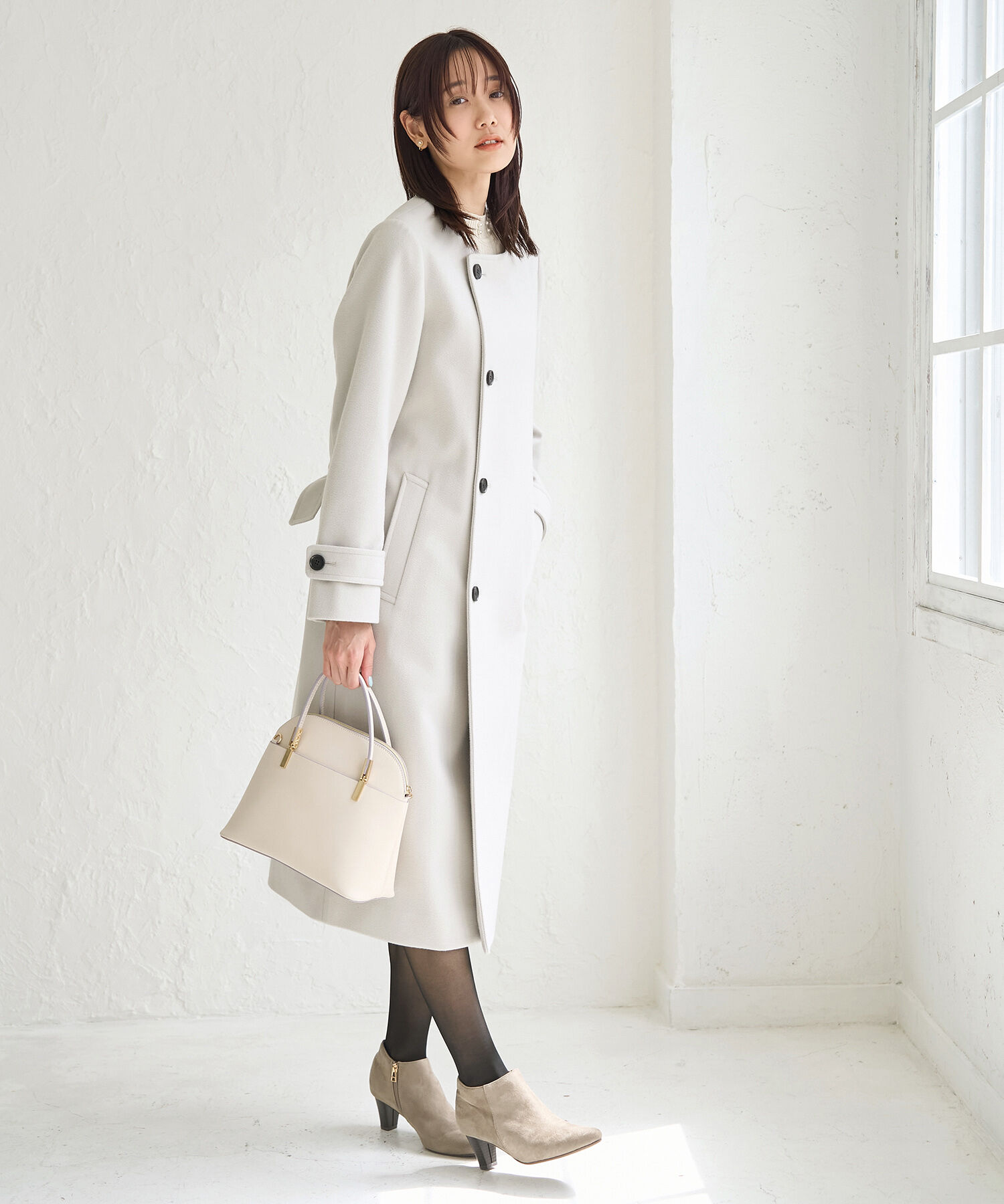 Rope&rsquo;Picnic「2WAY/ジャージメルトンスタンドカラーコート」|その他|