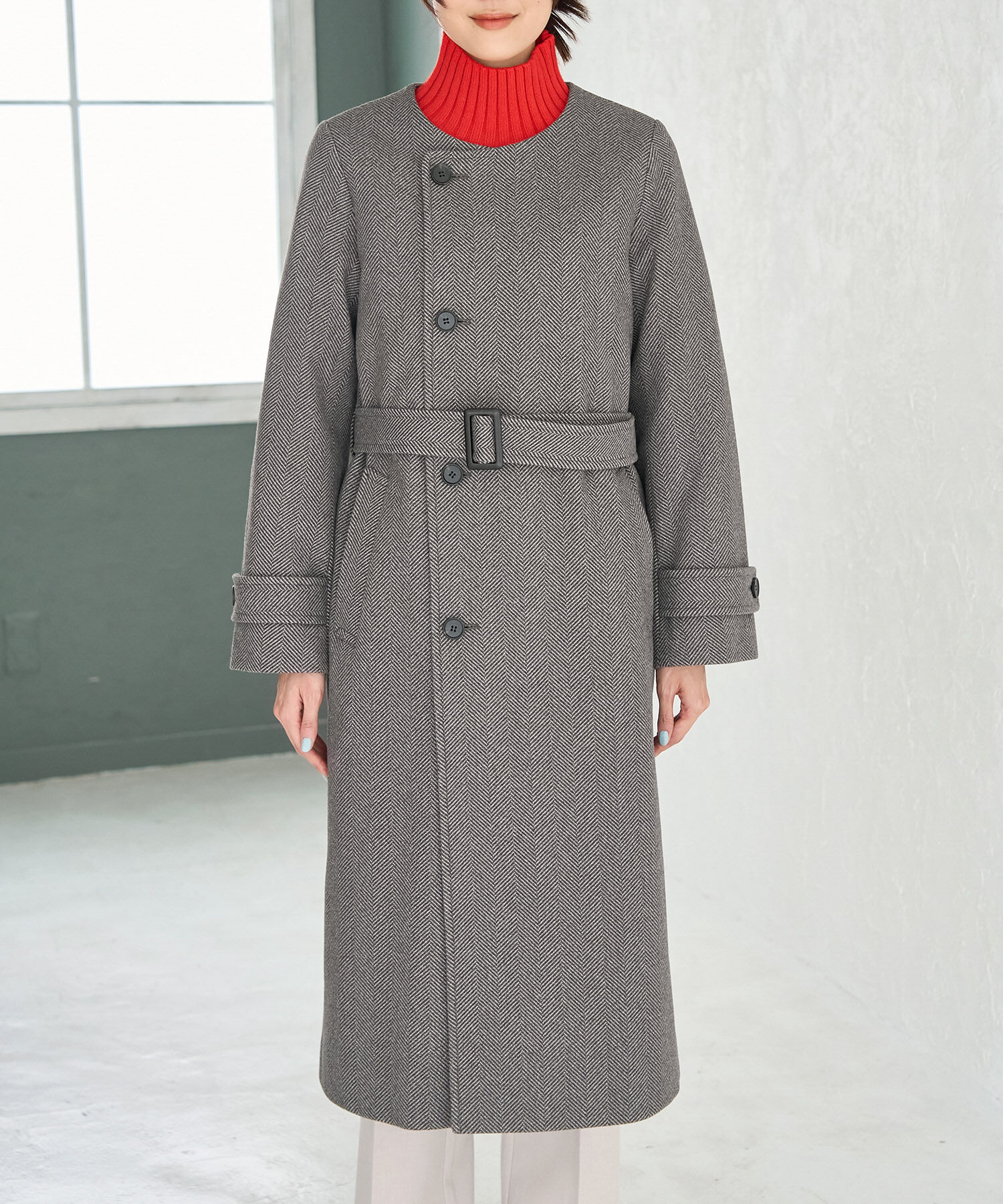 Rope&rsquo;Picnic「2WAY/ジャージメルトンスタンドカラーコート」|その他|