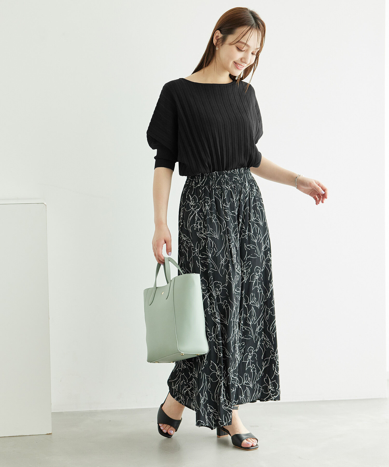 Rope&rsquo;Picnic「プリーツドルマンニットプルオーバー/UVカット・洗濯機OK」|ニット・セーター|