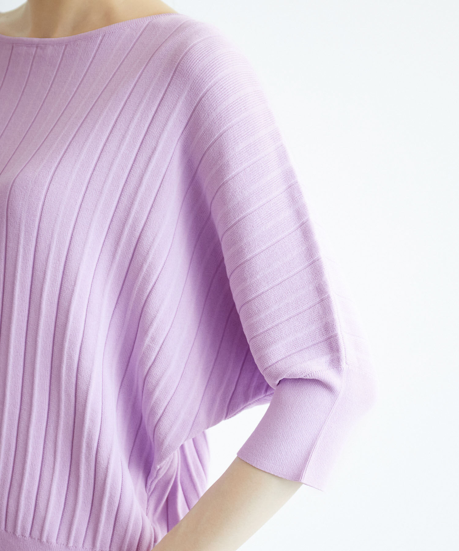 Rope&rsquo;Picnic「プリーツドルマンニットプルオーバー/UVカット・洗濯機OK」|ニット・セーター|