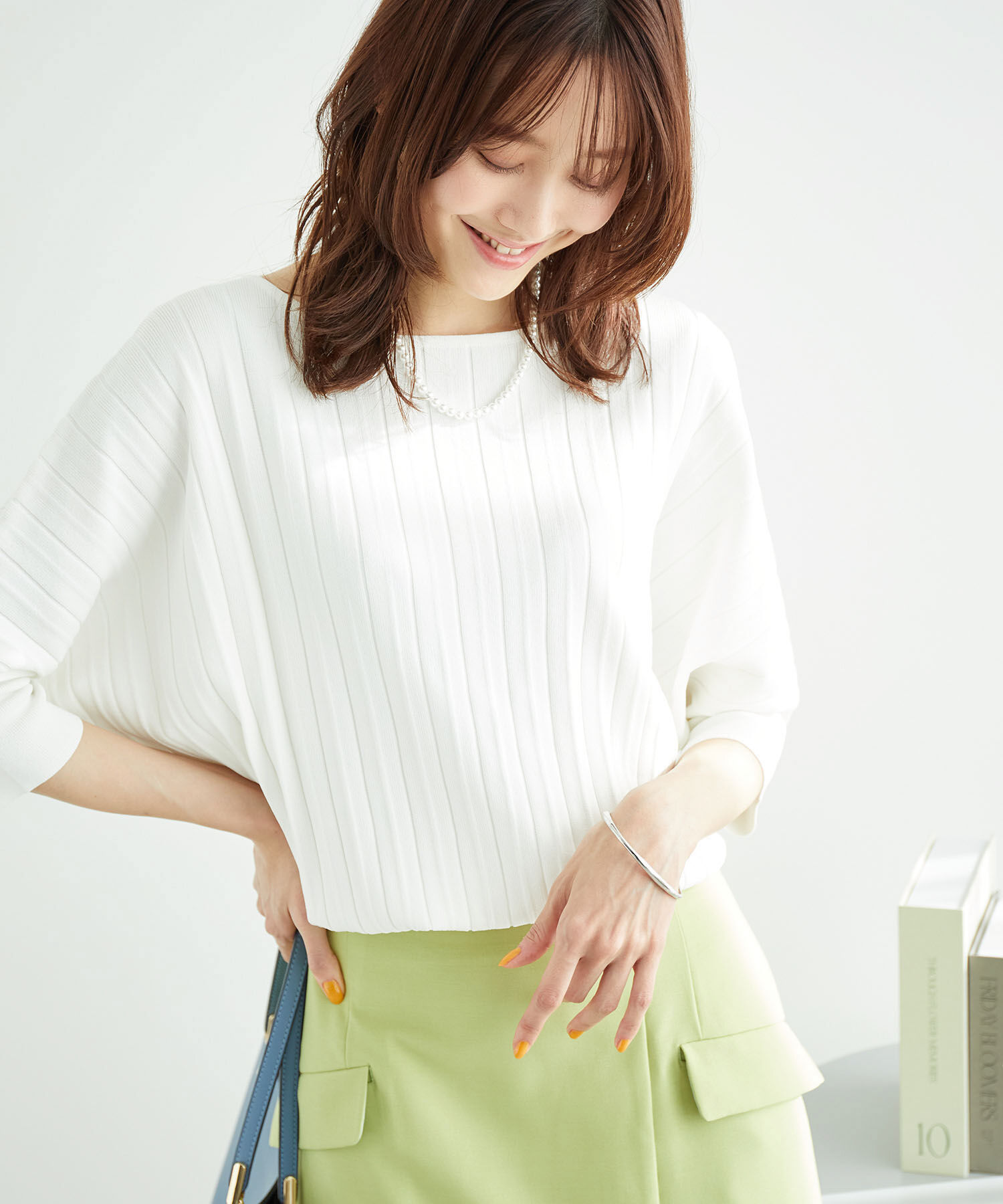 Rope&rsquo;Picnic「プリーツドルマンニットプルオーバー/UVカット・洗濯機OK」|ニット・セーター|