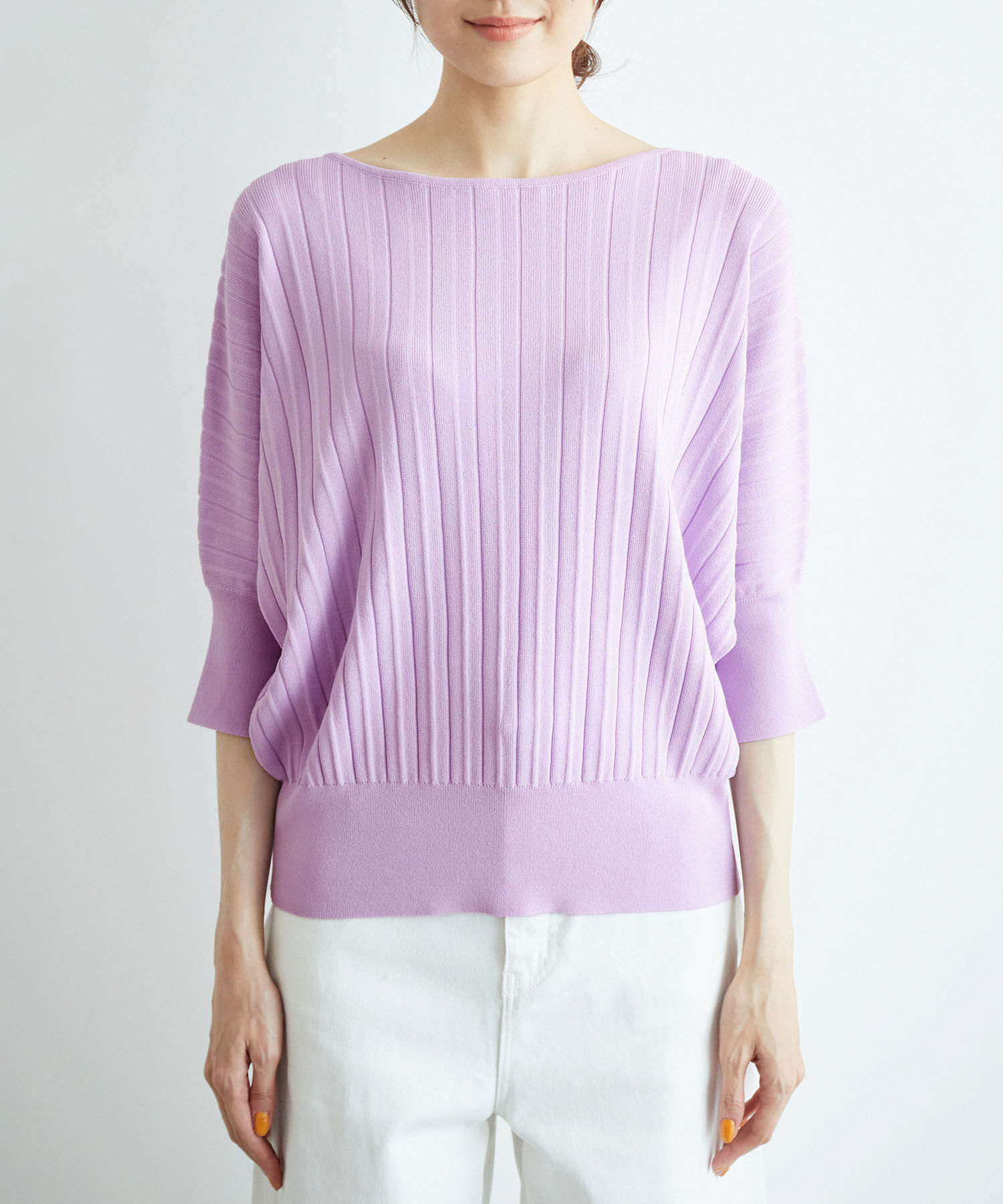 Rope&rsquo;Picnic「プリーツドルマンニットプルオーバー/UVカット・洗濯機OK」|ニット・セーター|