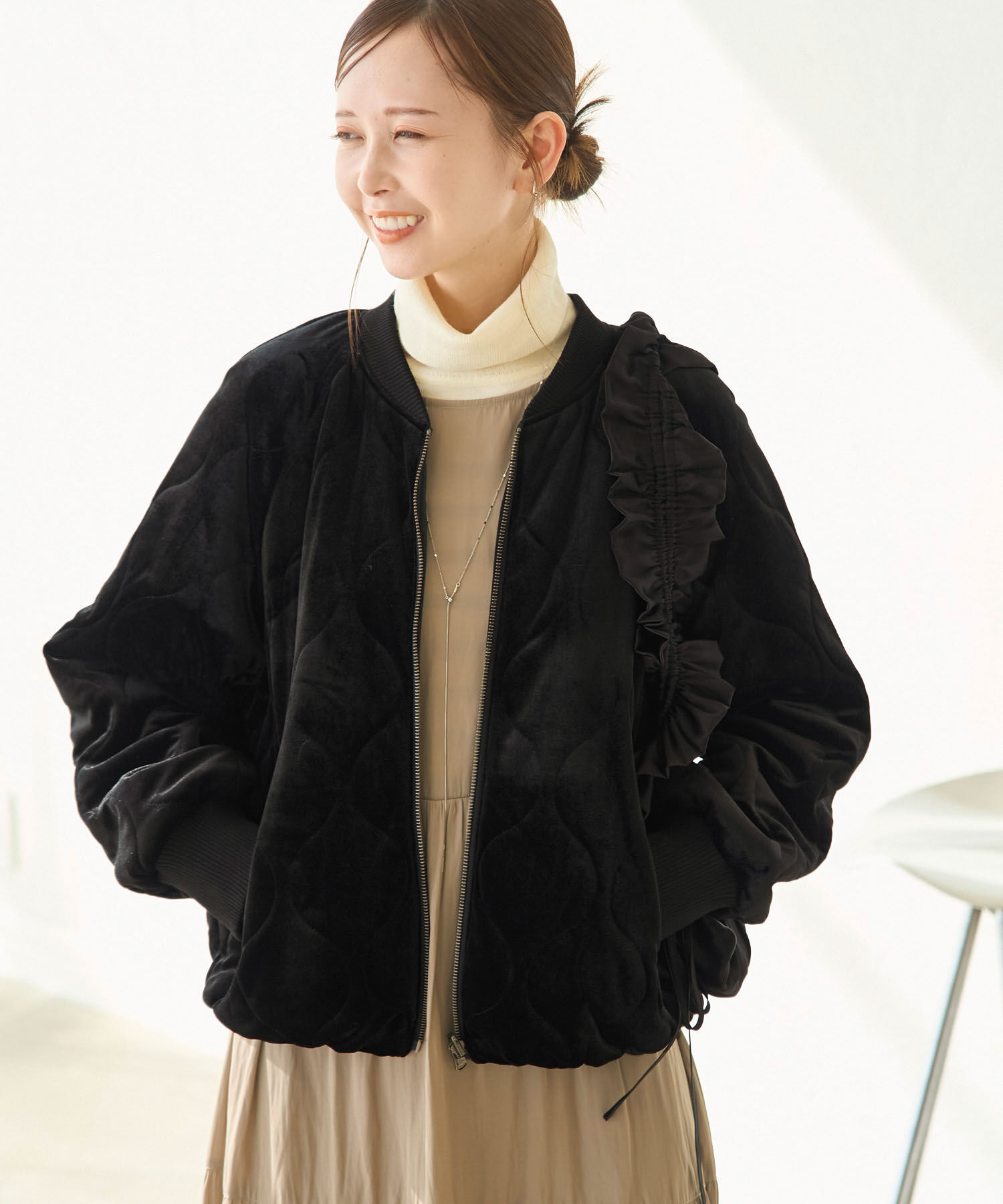 Rope&rsquo;Picnic「リバーシブル対応/ベロア&times;タフタブルゾン/撥水加工」|ブルゾン・スタジャン|