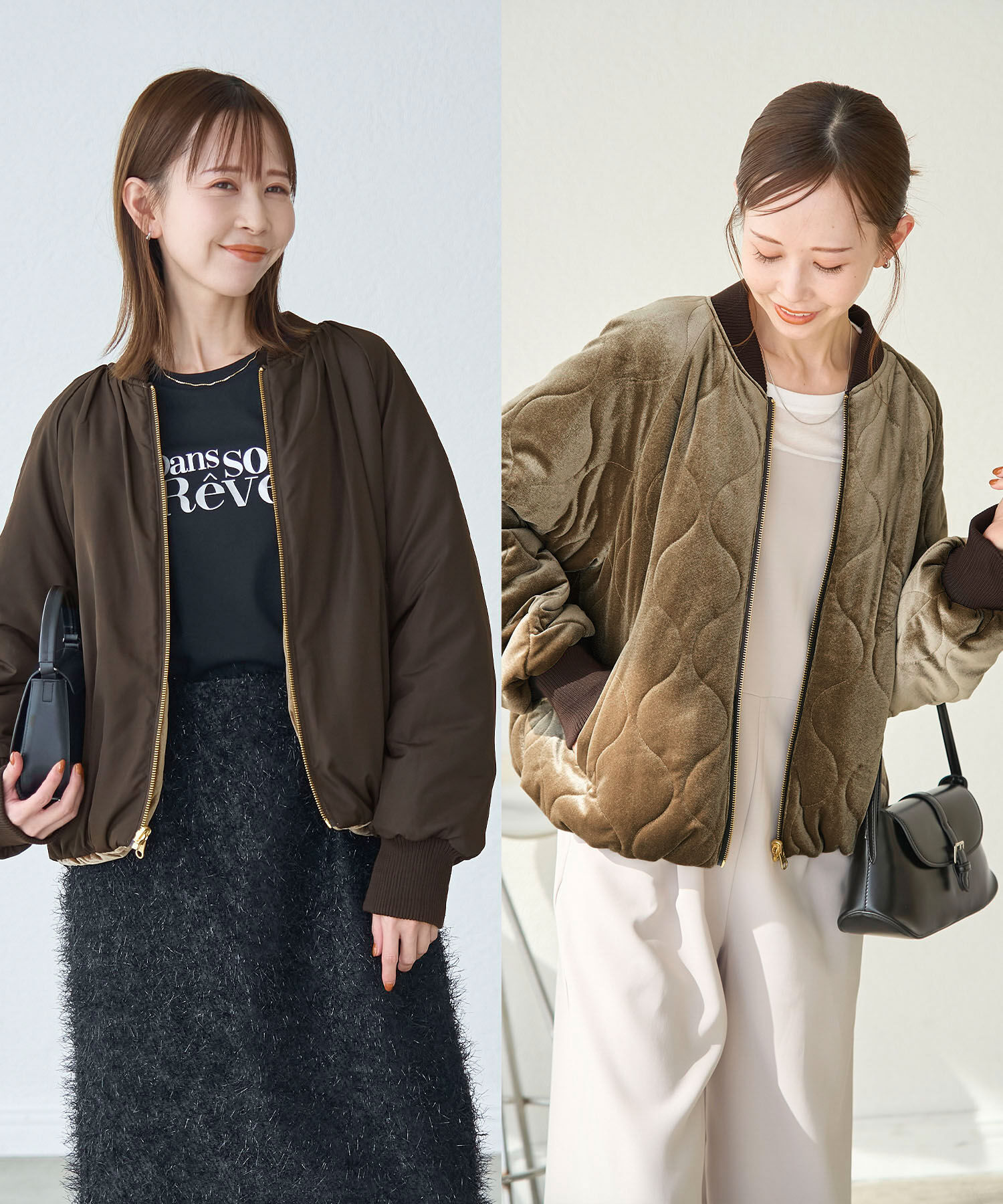 Rope&rsquo;Picnic「リバーシブル対応/ベロア&times;タフタブルゾン/撥水加工」|ブルゾン・スタジャン|