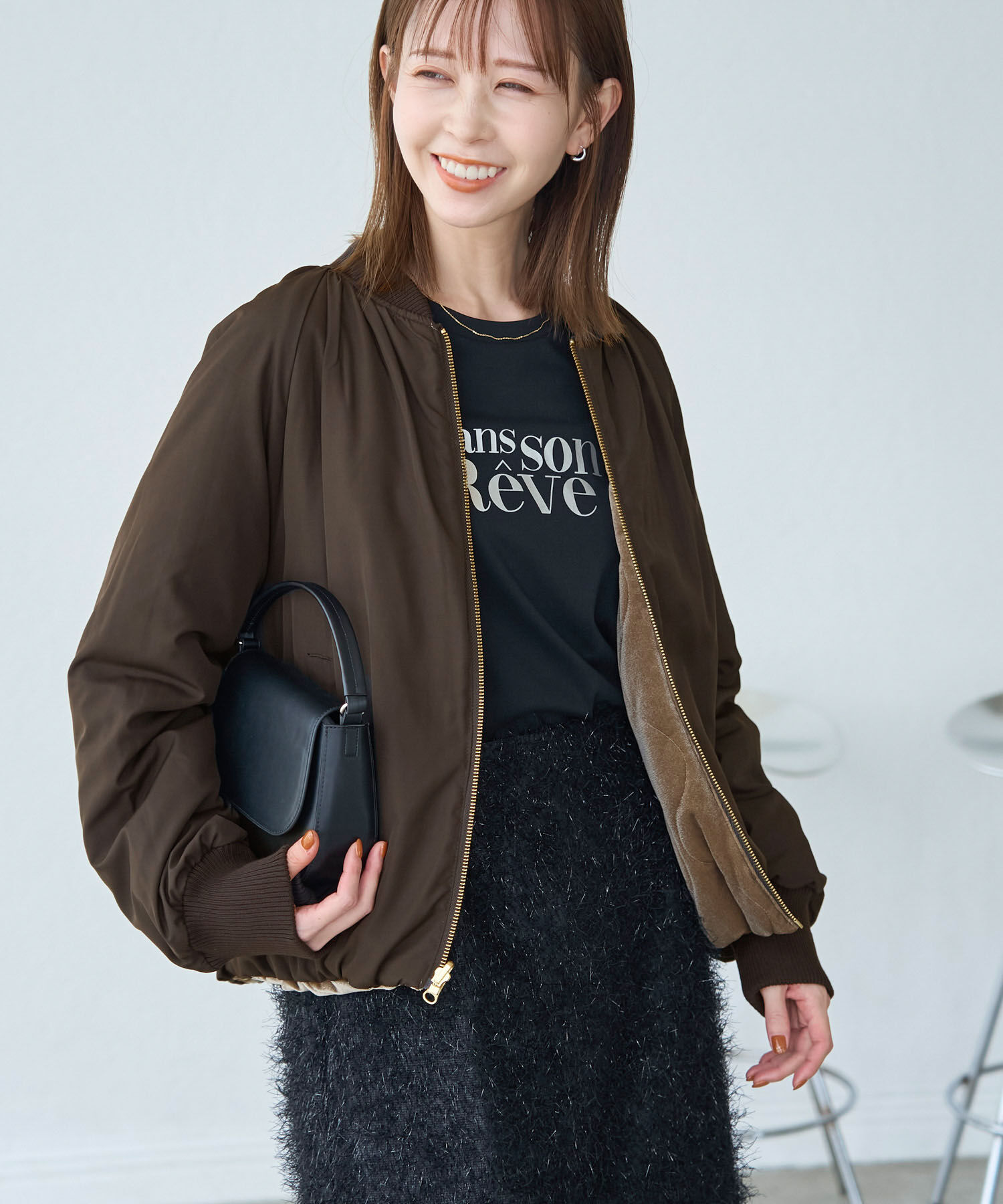 Rope&rsquo;Picnic「リバーシブル対応/ベロア&times;タフタブルゾン/撥水加工」|ブルゾン・スタジャン|