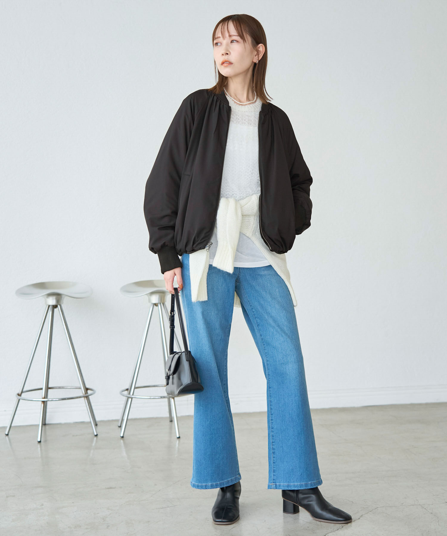 Rope&rsquo;Picnic「リバーシブル対応/ベロア&times;タフタブルゾン/撥水加工」|ブルゾン・スタジャン|