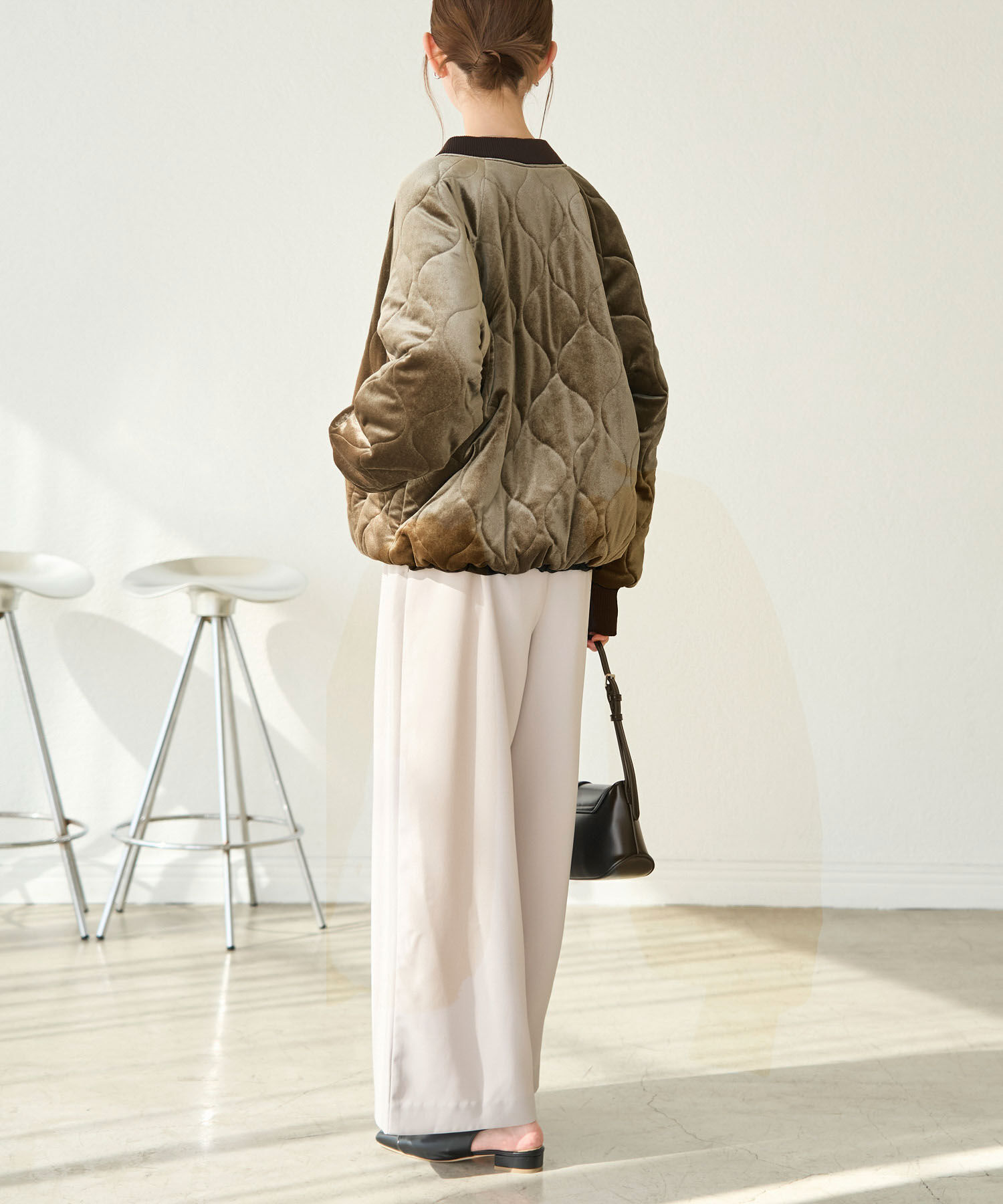 Rope&rsquo;Picnic「リバーシブル対応/ベロア&times;タフタブルゾン/撥水加工」|ブルゾン・スタジャン|