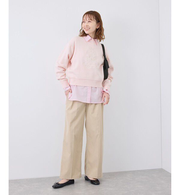 Rope&rsquo;Picnic「スウェットライク刺繍ニットプルオーバー/リンクコーデ」|ニット・セーター|