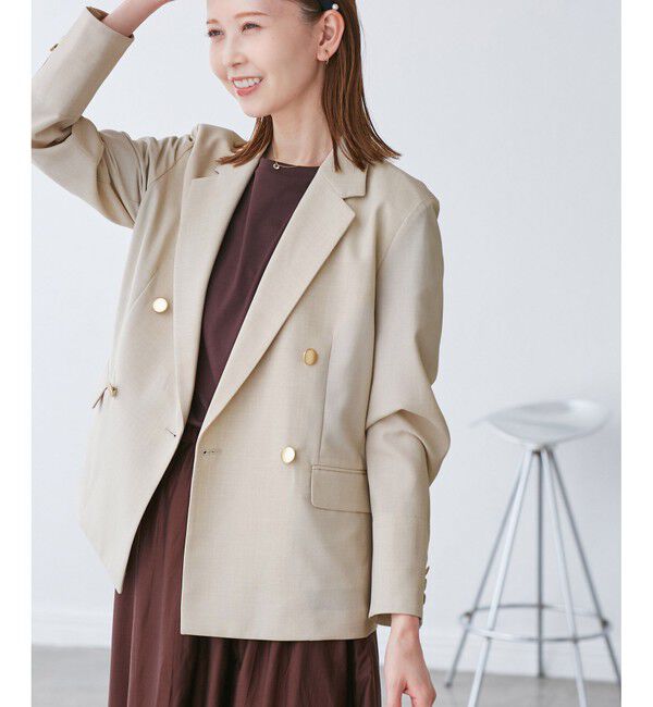 Rope&rsquo;Picnic「【抗菌防臭・接触冷感・UVカット】カナパ金ボタンジャケット/通勤・セットアップ対応」|テーラードジャケット|